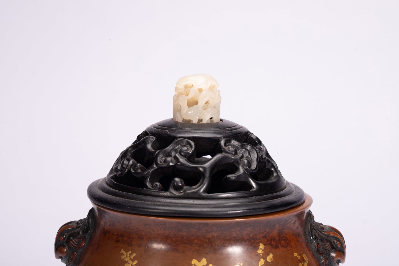 A Chinese Gilt-Splashed Bronze Censer - 2