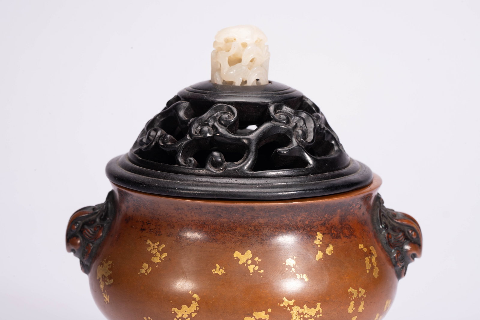 A Chinese Gilt-Splashed Bronze Censer - 3