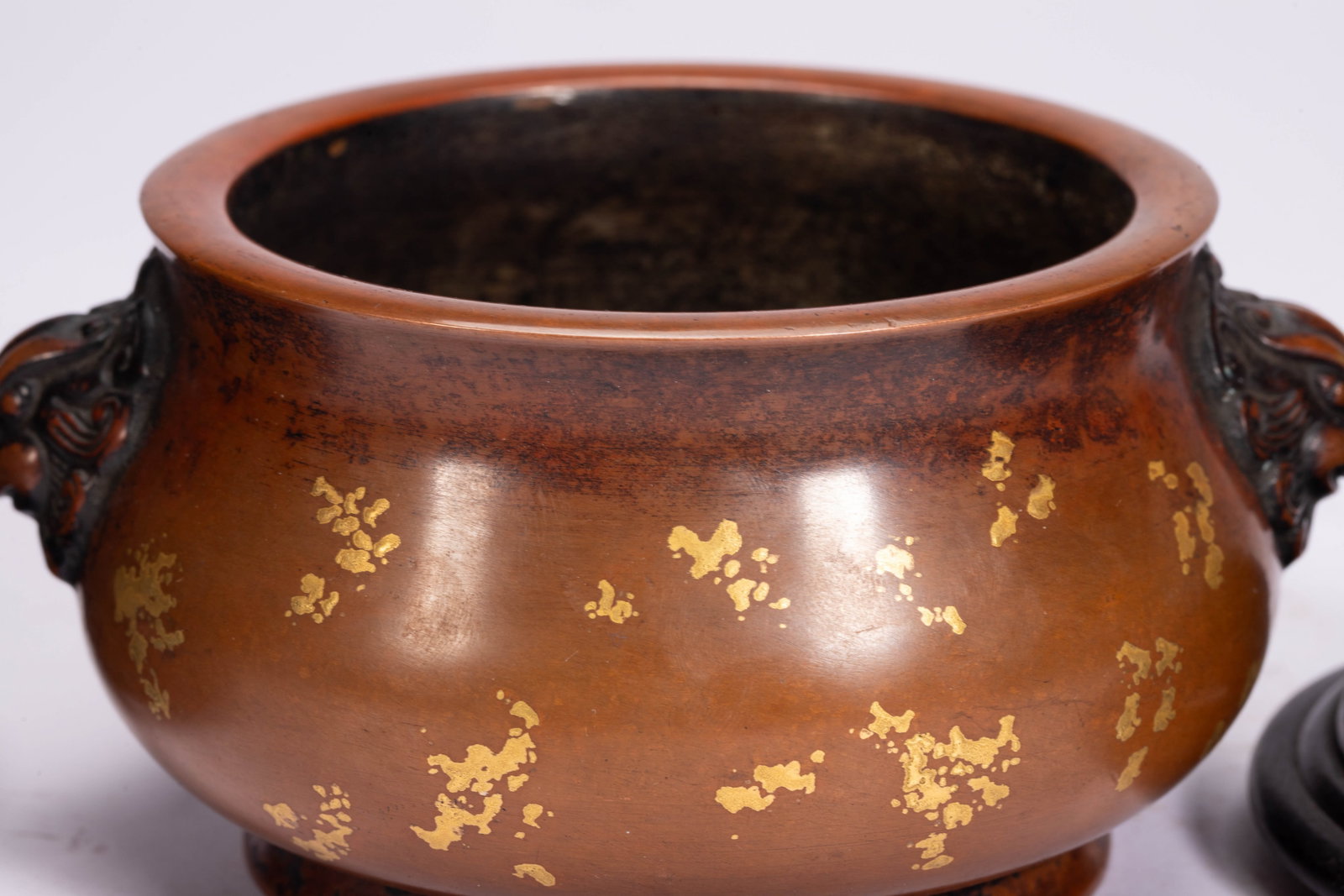 A Chinese Gilt-Splashed Bronze Censer - 6