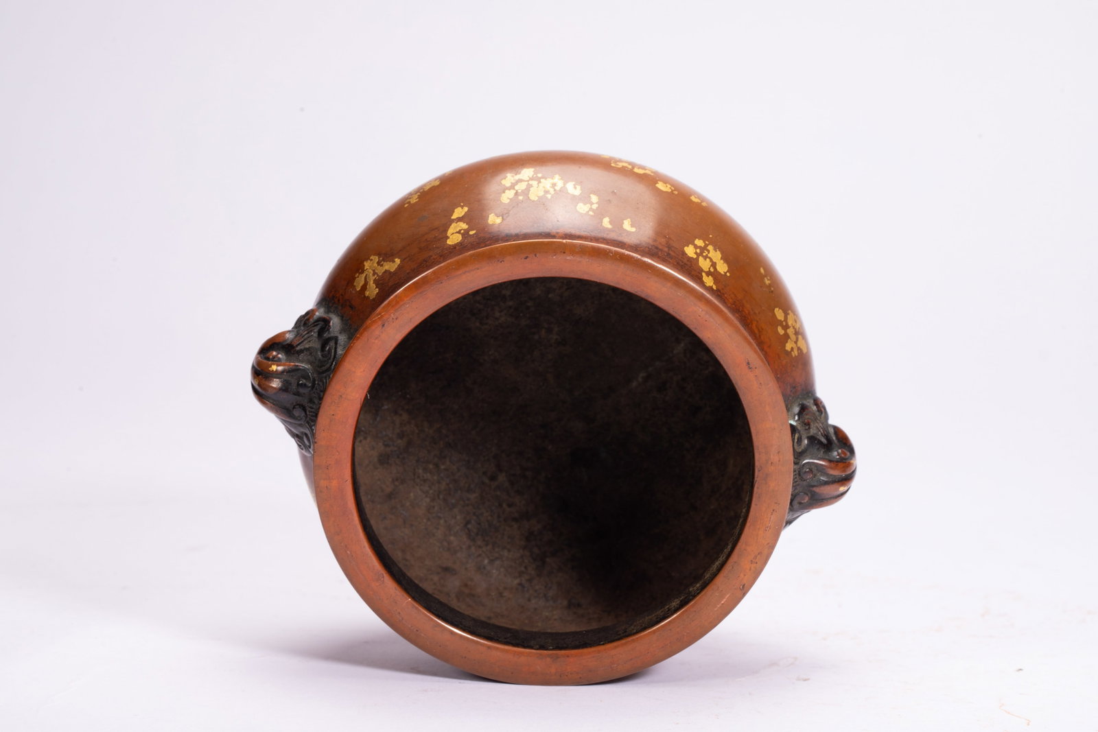A Chinese Gilt-Splashed Bronze Censer - 7
