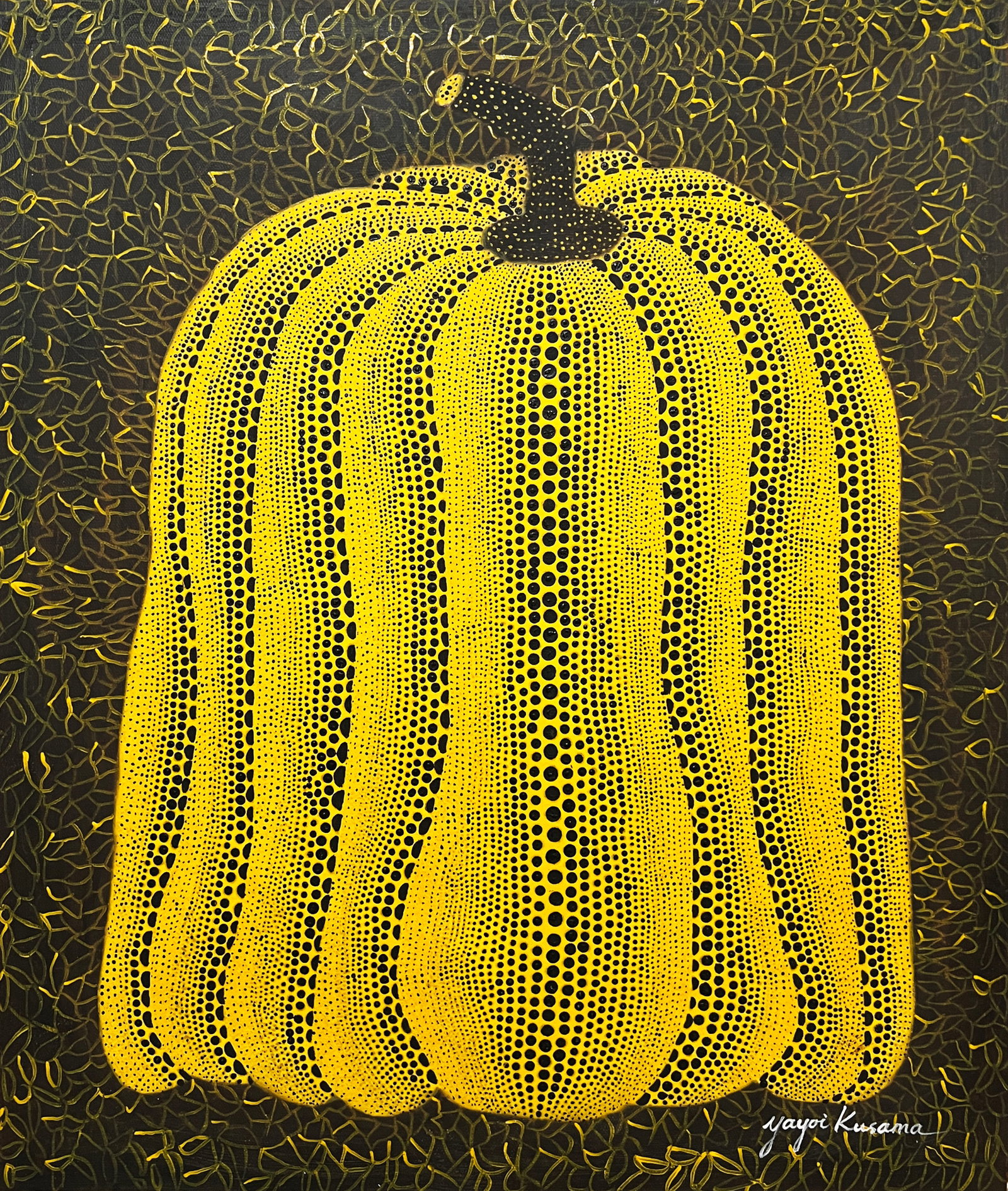 Yayoi Kusama. Gold Pumpkin. Oil on Canvas: Yayoi Kusama. Gold Pumpkin. Oil on Canvas (60 x 50cm)