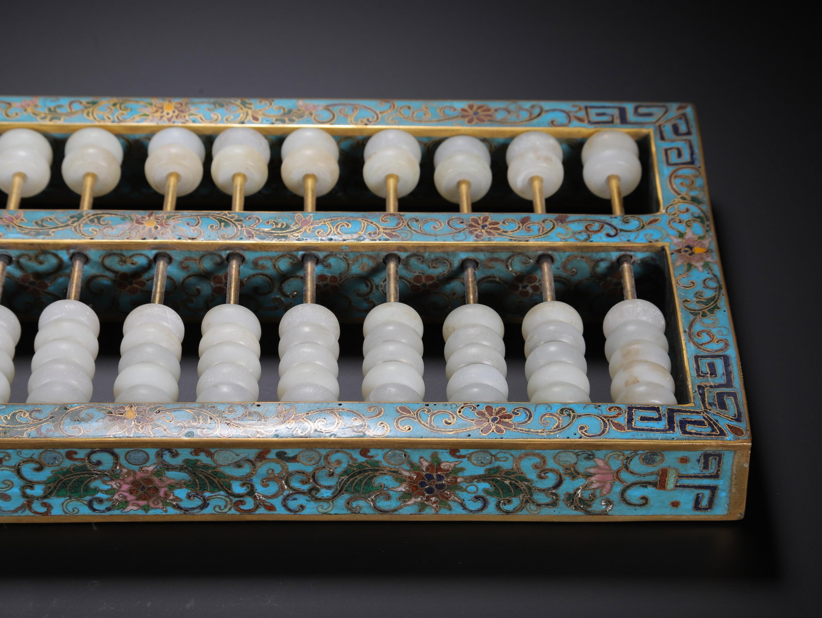 A Chinese Cloisonne Jade Abacus - 2