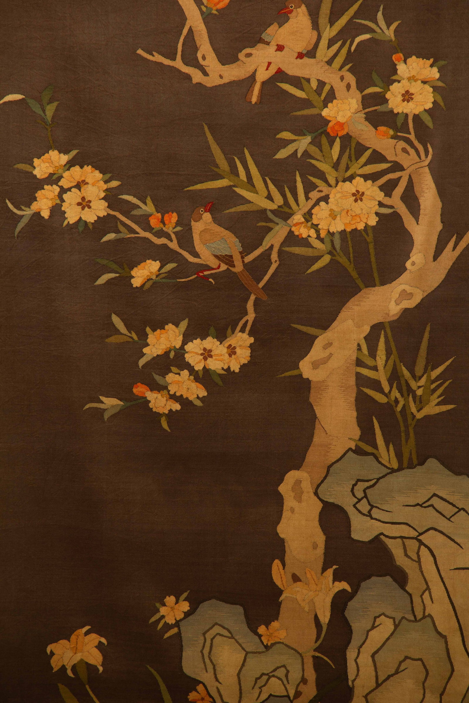 A Chinese Kesi Floral and Bird Panel - 3