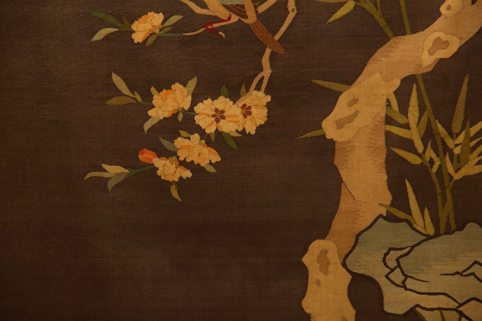 A Chinese Kesi Floral and Bird Panel - 7