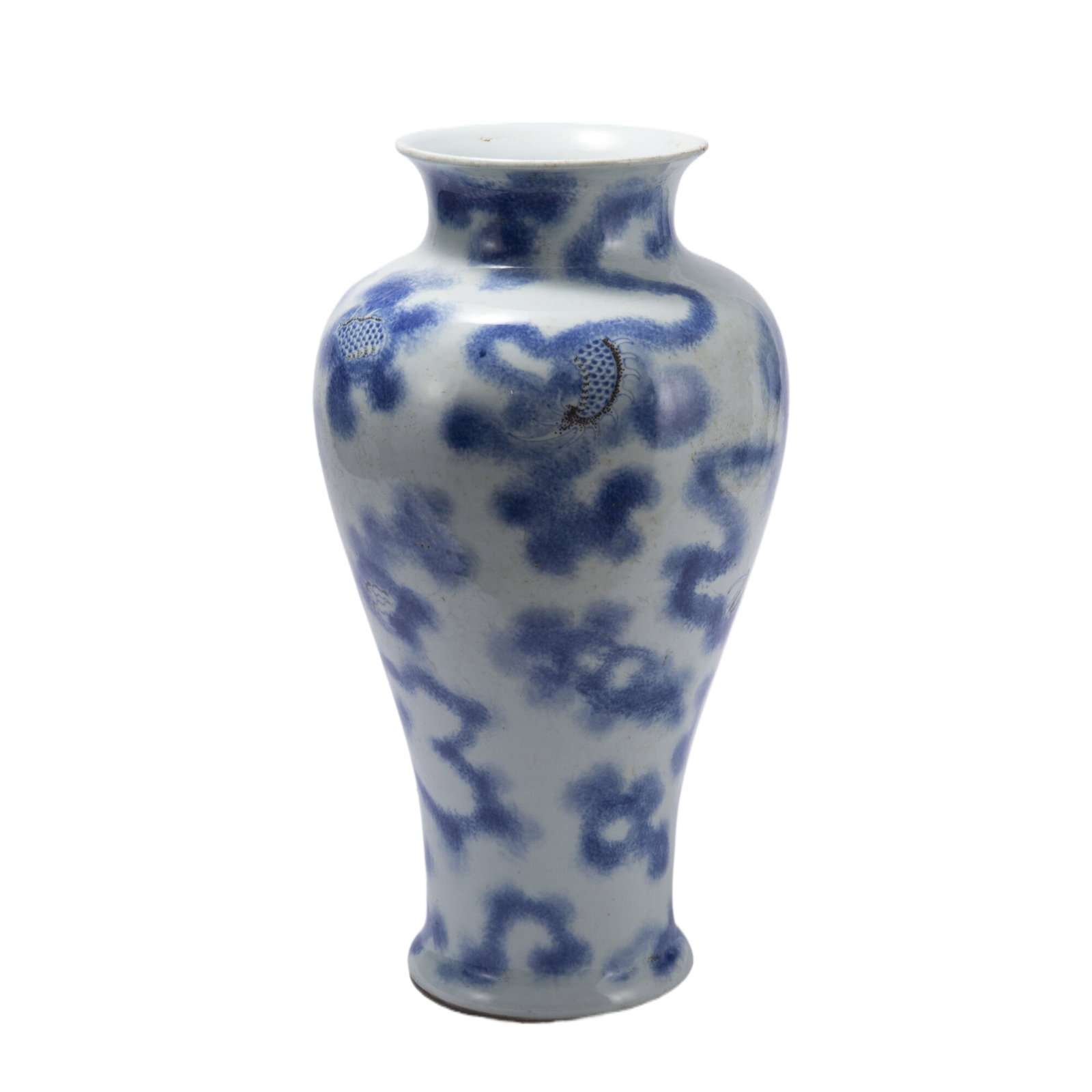 A BLUE AND WHITE UNDERGLAZED RED PORCELAIN VASE,QING (1 of 10)