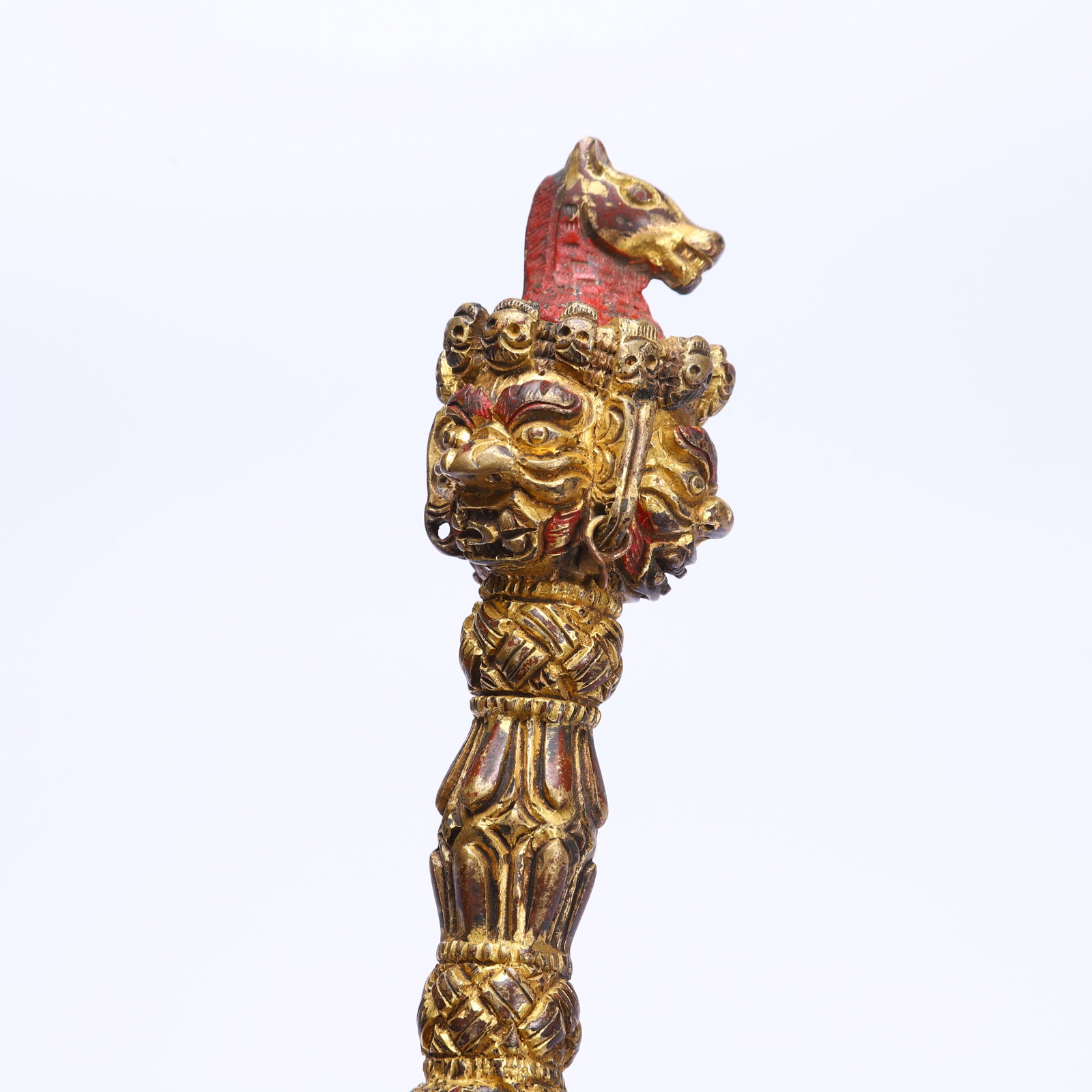 A Chinese Gilt-Bronze Phurba Ritual Dagger - 7