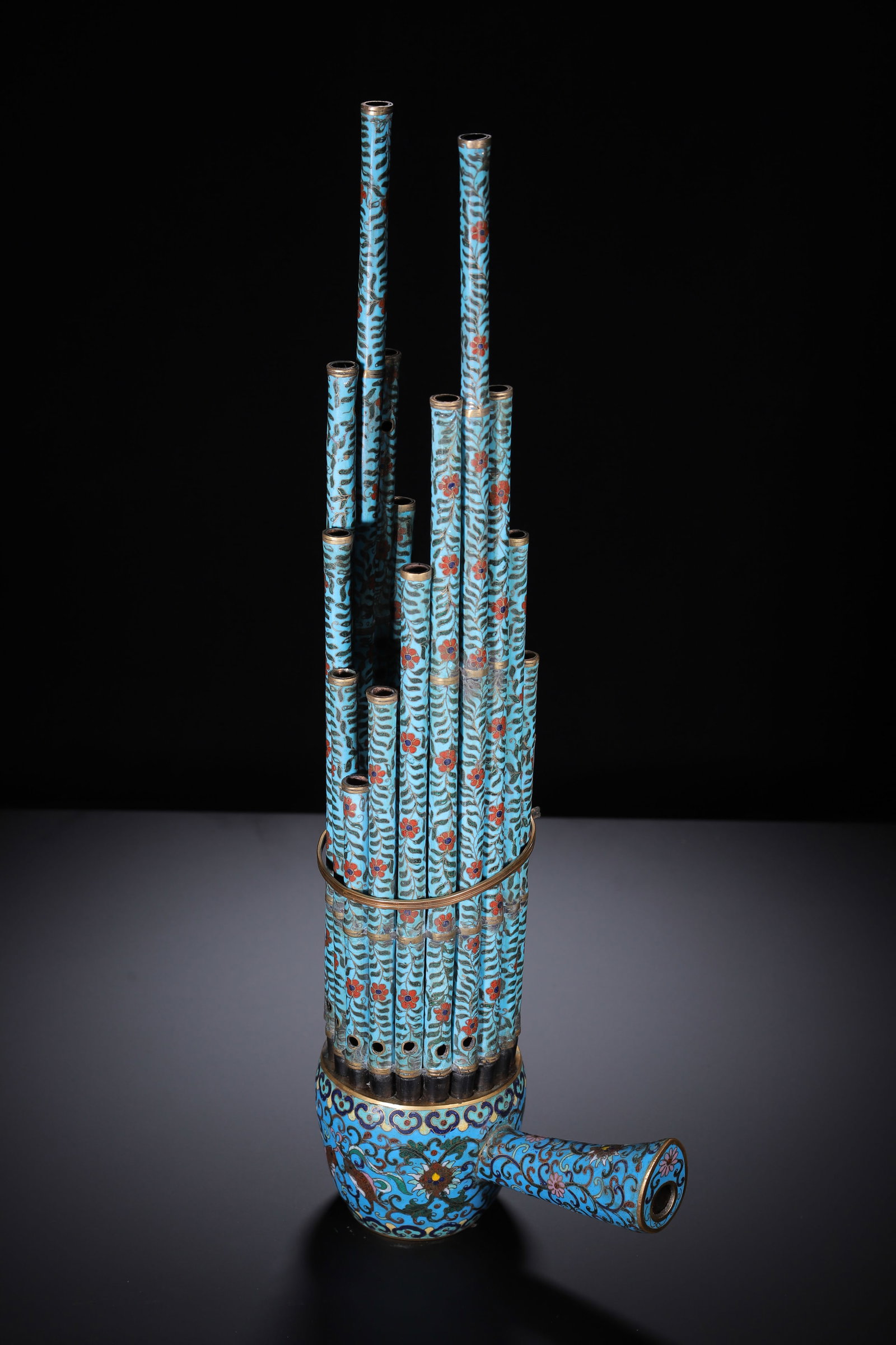 A Chinese Cloisonne Sheng Musical Instrument (1 of 9)