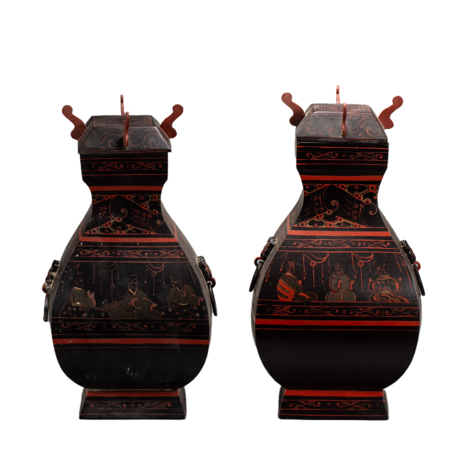 A Pair of Chinese Lacquer Zun Vases (1 of 11)