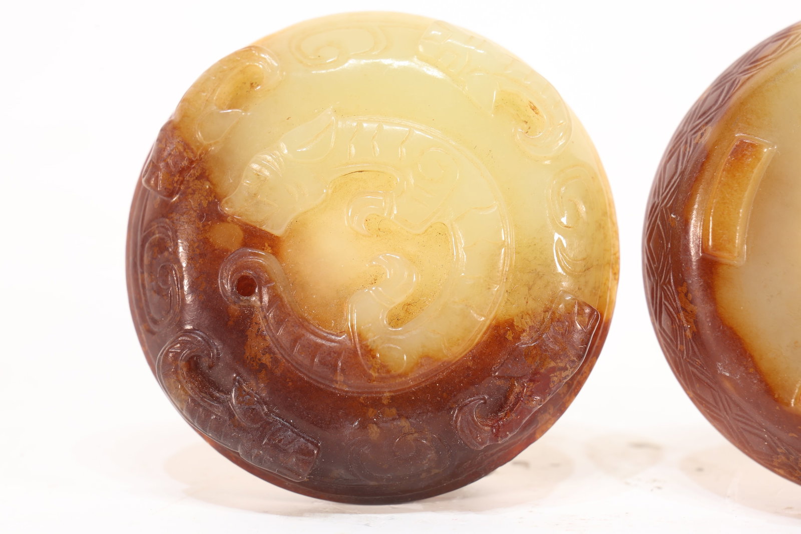 Jade Carved Dragon Pattern Lid Box - 2