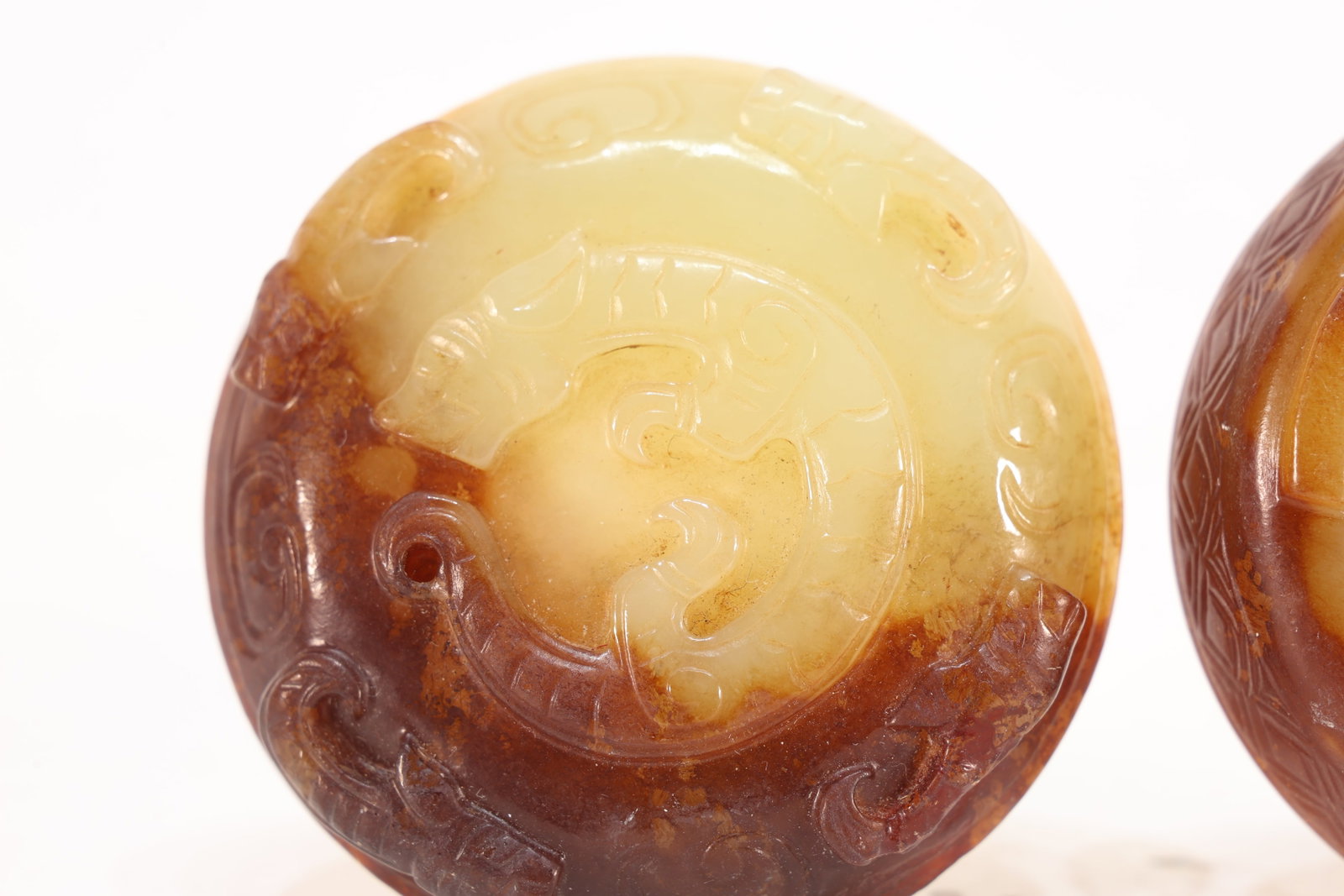 Jade Carved Dragon Pattern Lid Box - 3