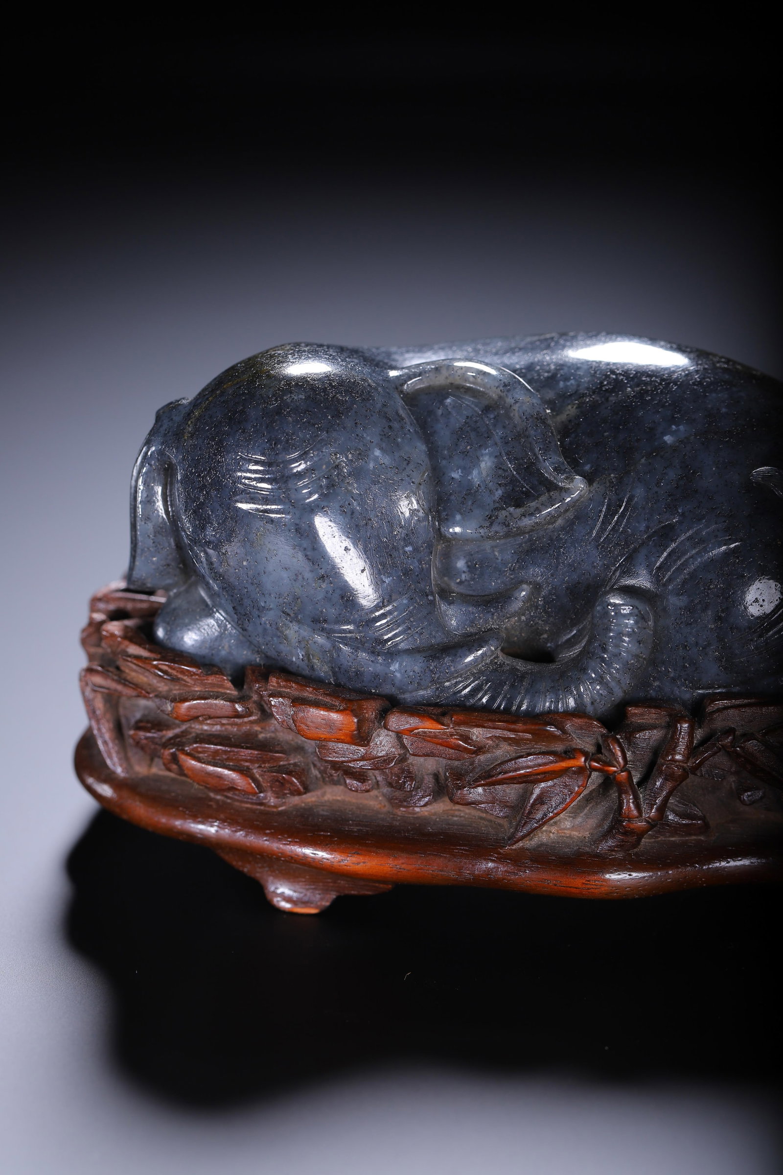 A CARVED JADE ELEPHANT - 3