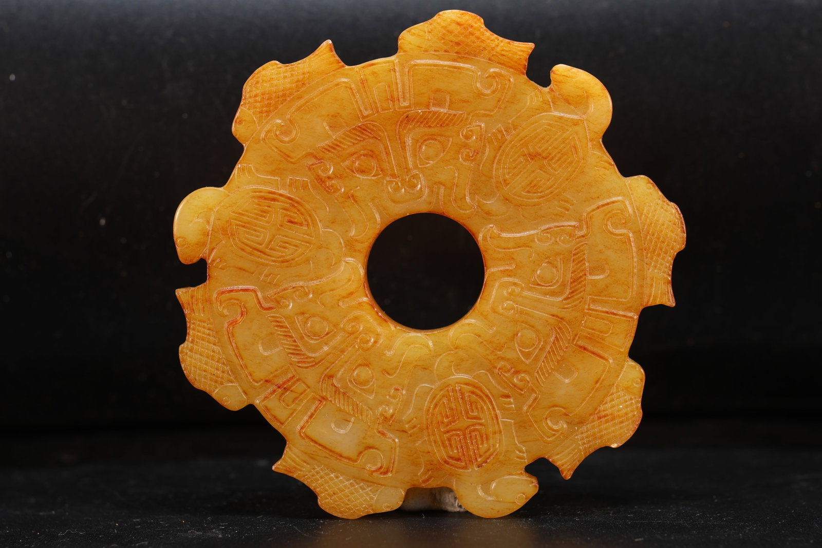 Jade Carved Beast Face Pattern Bi - 5
