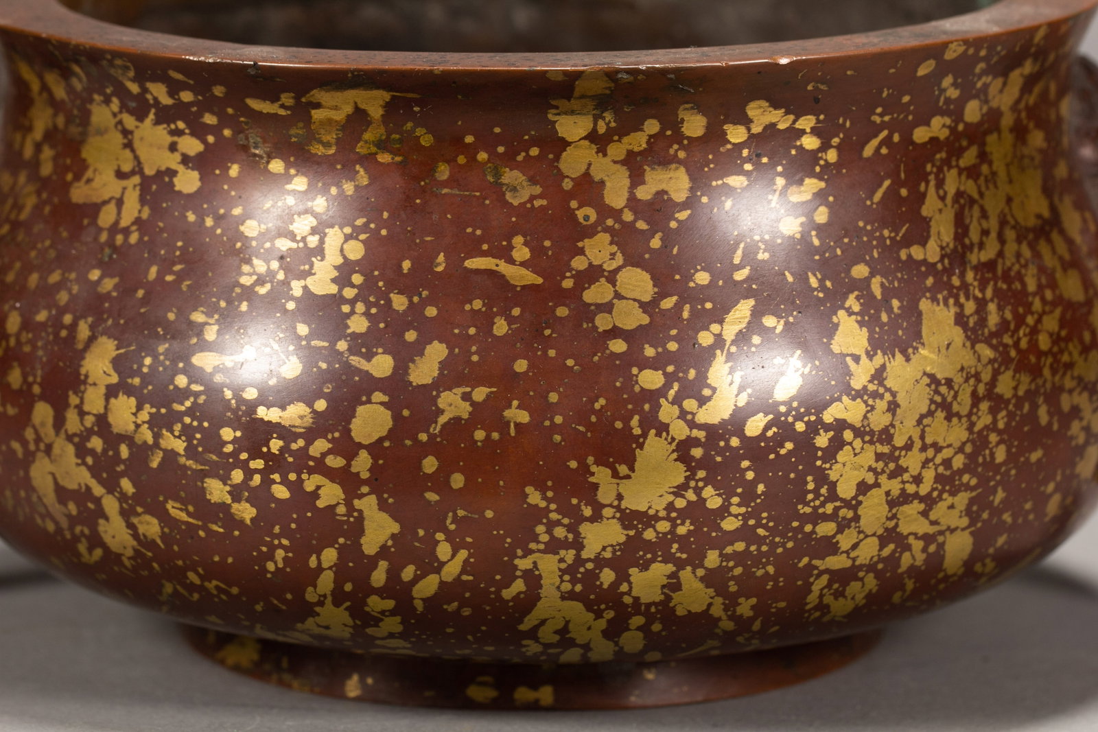 A Chinese Gold-Splashed Bronze Censer - 2