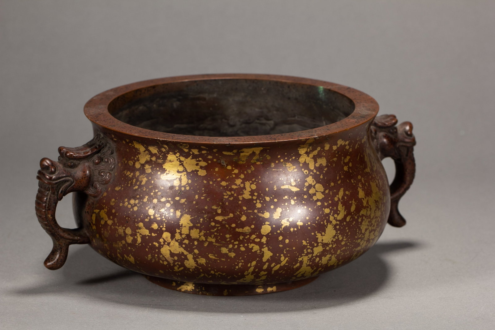 A Chinese Gold-Splashed Bronze Censer - 3