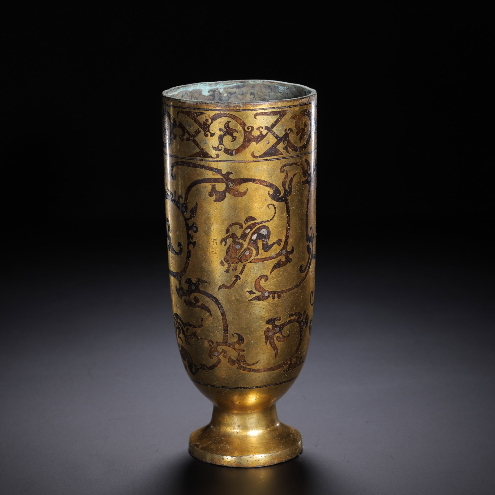 A Chinese Gilt Bronze Cup - 4