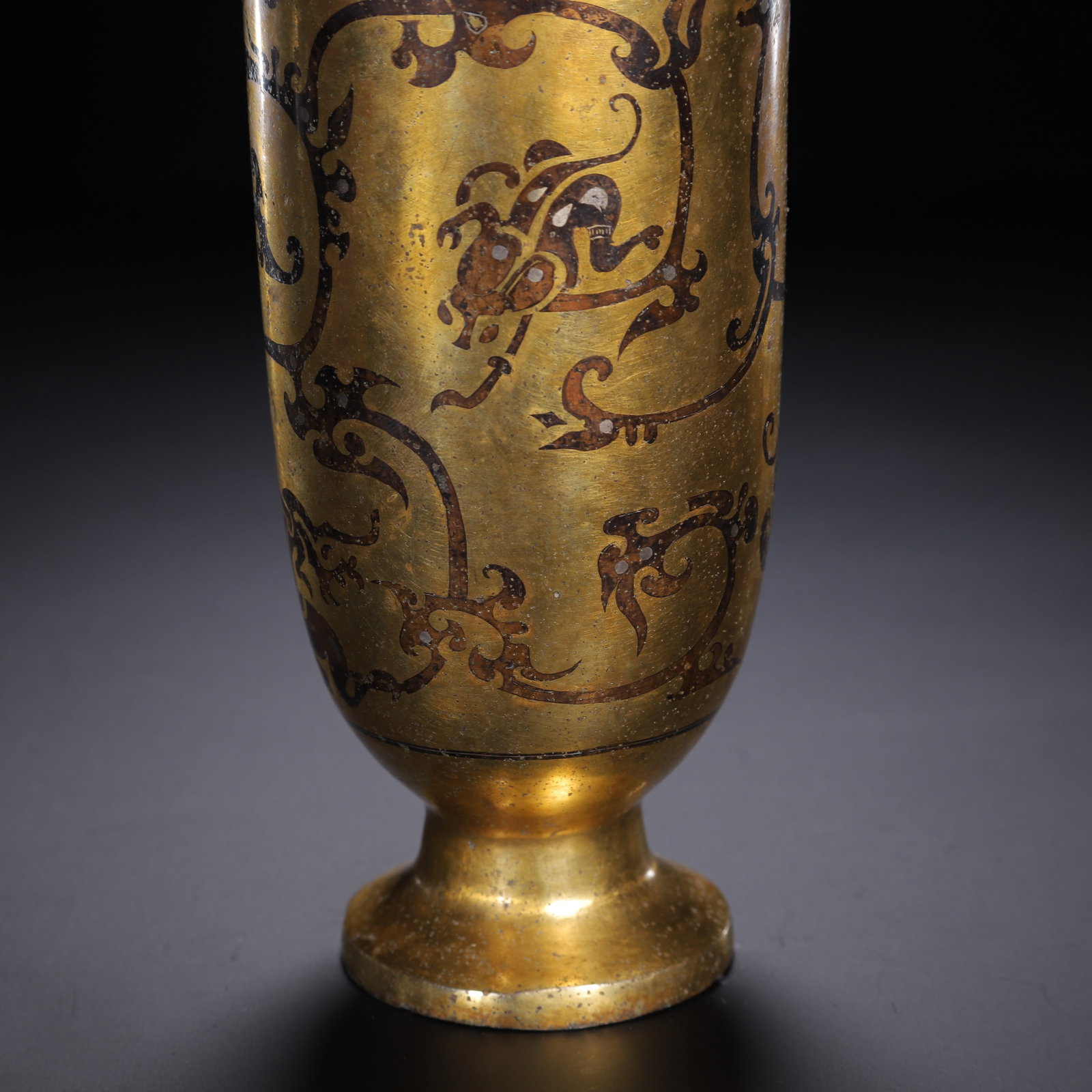 A Chinese Gilt Bronze Cup - 6