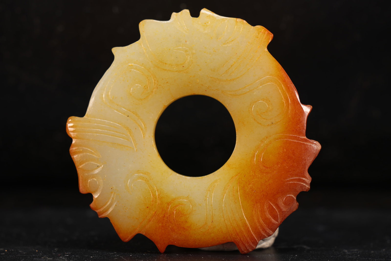 Jade Carved Character Face Pattern Bi (1 of 5)