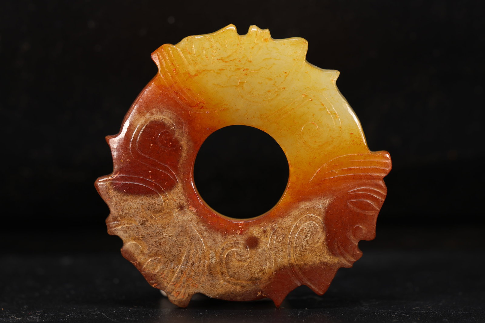 Jade Carved Character Face Pattern Bi - 3