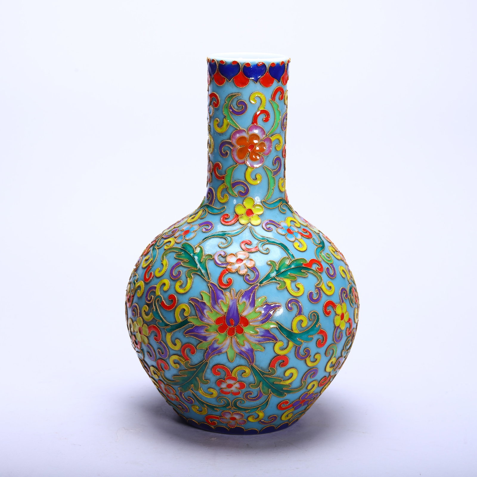 A CLOISONNE ENAMEL GLOBULAR VASE - 2