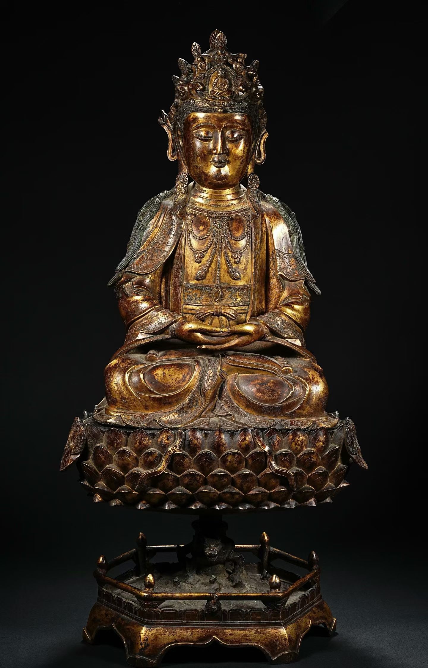 Gilt Bronze GuanYin Figure - 2