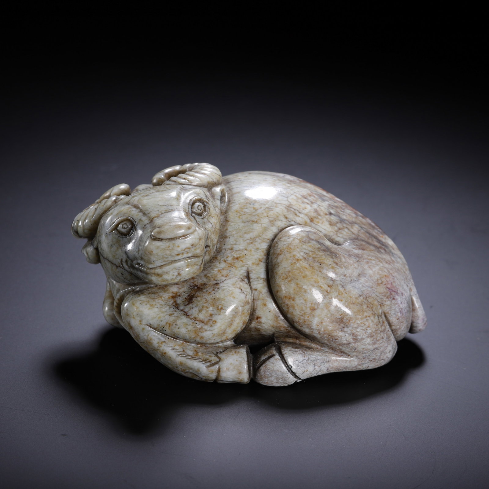 A Chinese Archaic Jade Recumbent Ox: A Chinese Archaic Jade Recumbent Ox (11 x 7 x 5cm,Weight 450 grams)