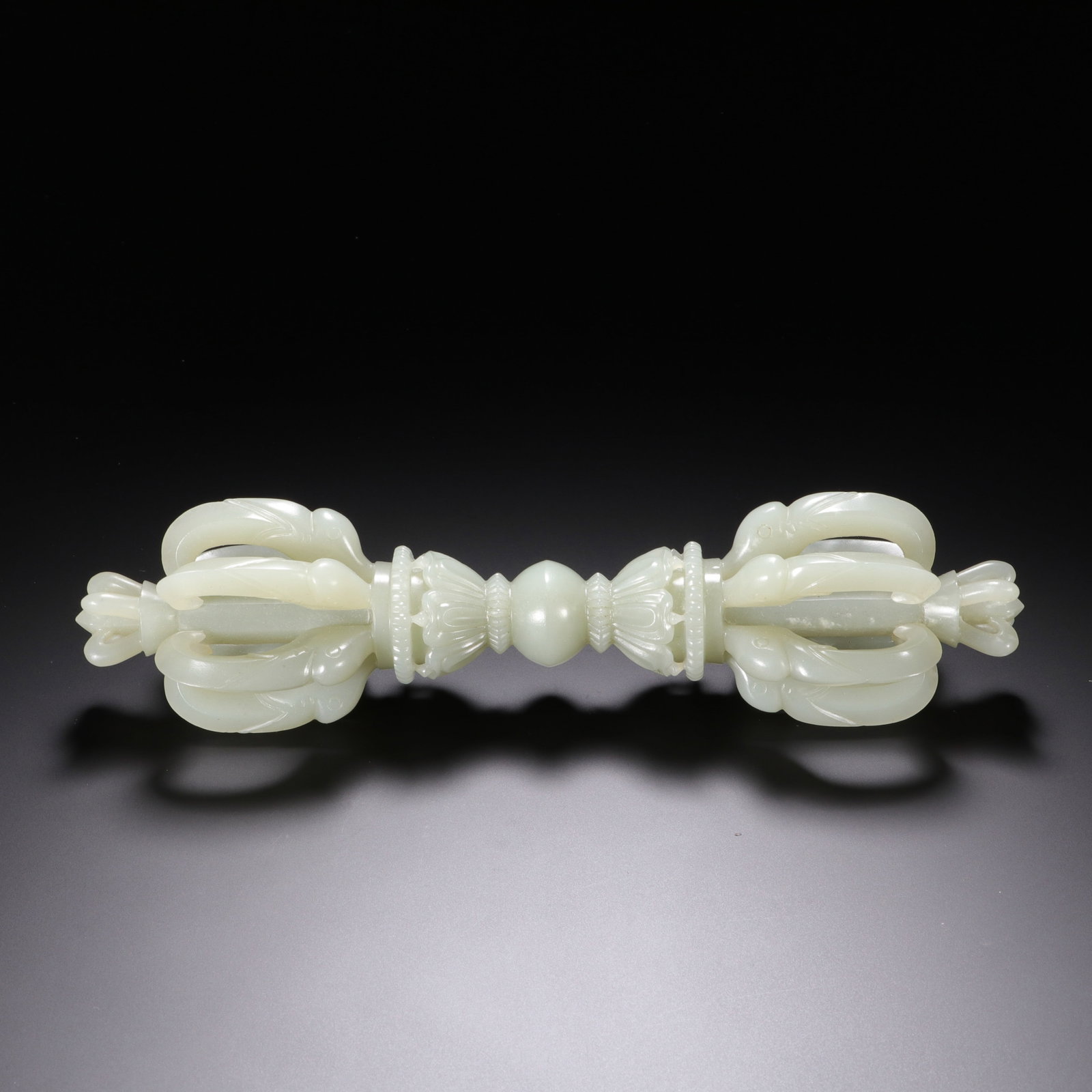A Chinese Hetian Jade Vajra: A Chinese Hetian Jade Vajra (18.5 x 4.7cm)