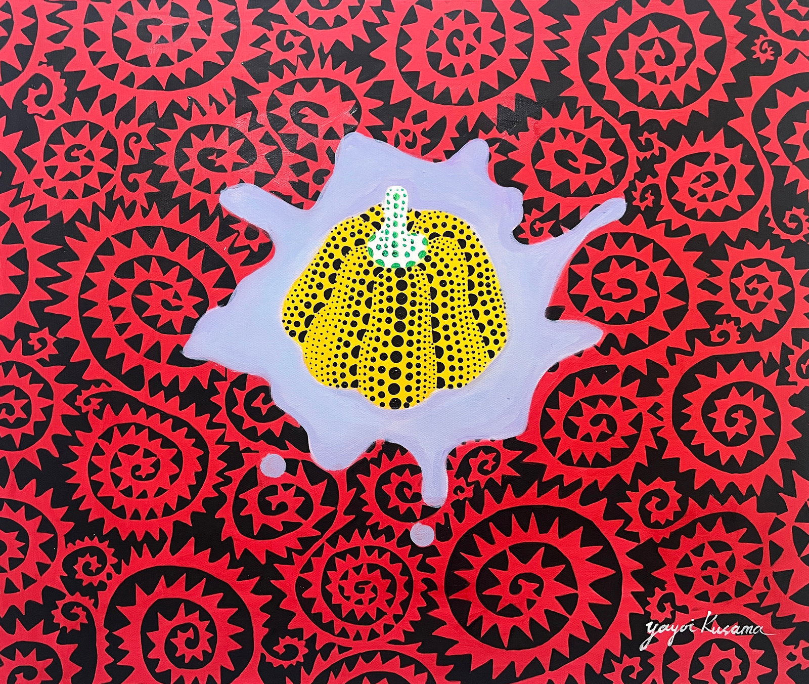 Yayoi Kusama. Gold Pumpkin. Oil on Canvas: Yayoi Kusama. Gold Pumpkin. Oil on Canvas (60 x 50cm)