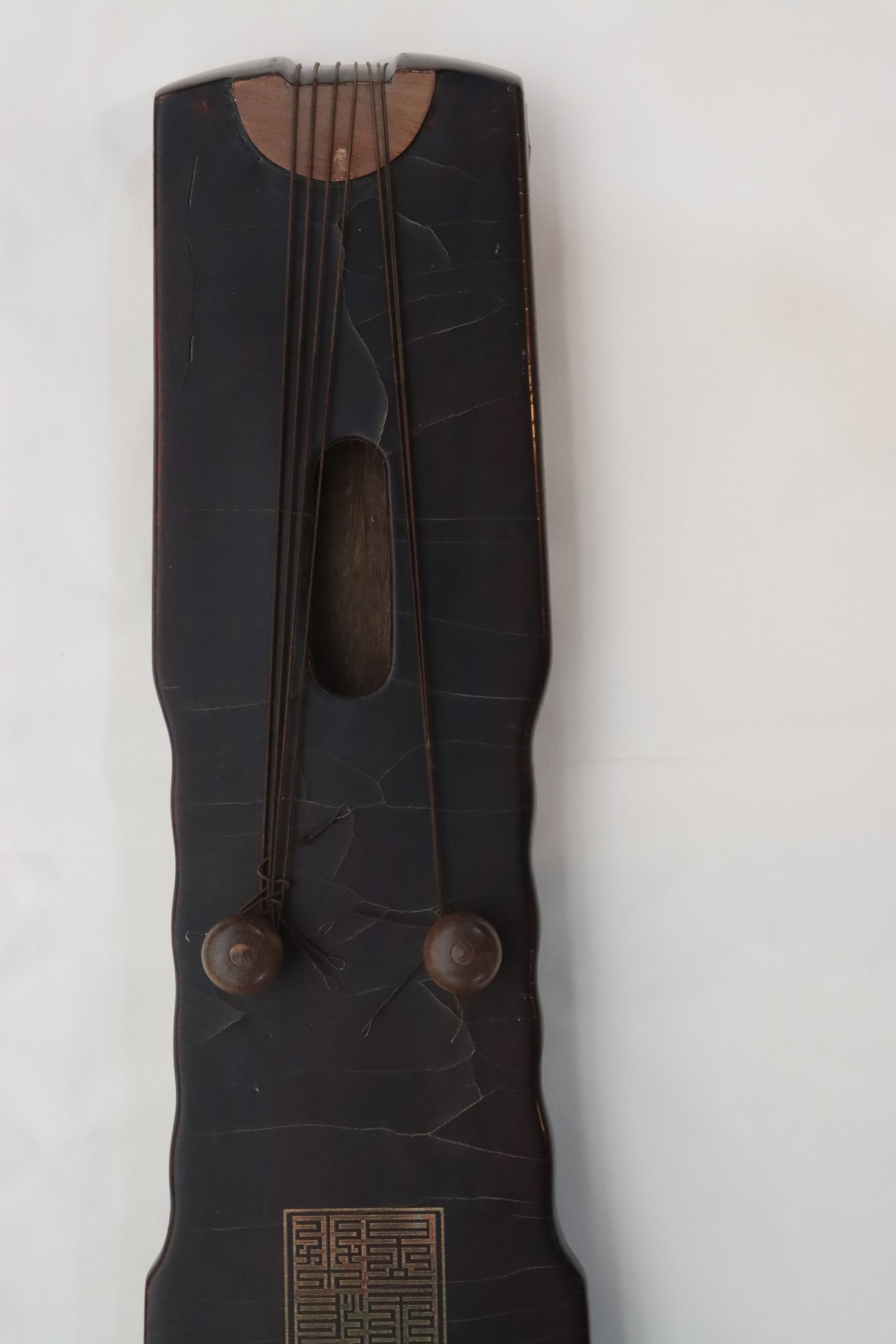 Lacquerware Carved Poetry Pattern Guqin - 6