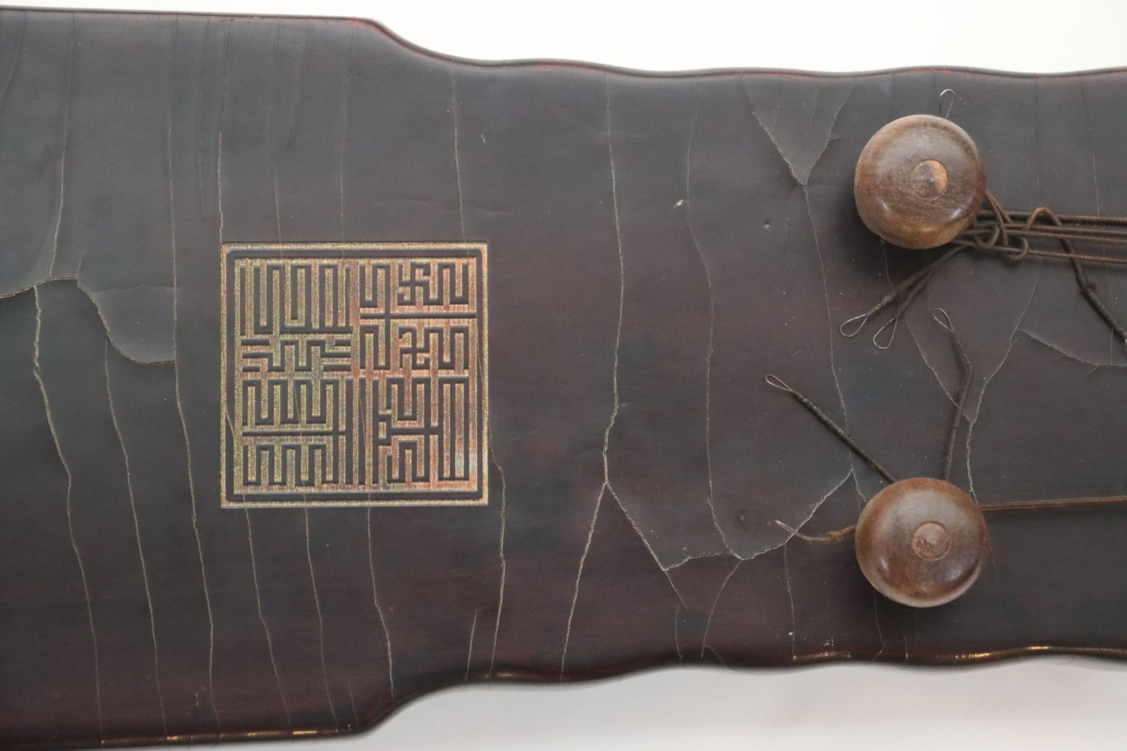 Lacquerware Carved Poetry Pattern Guqin - 8