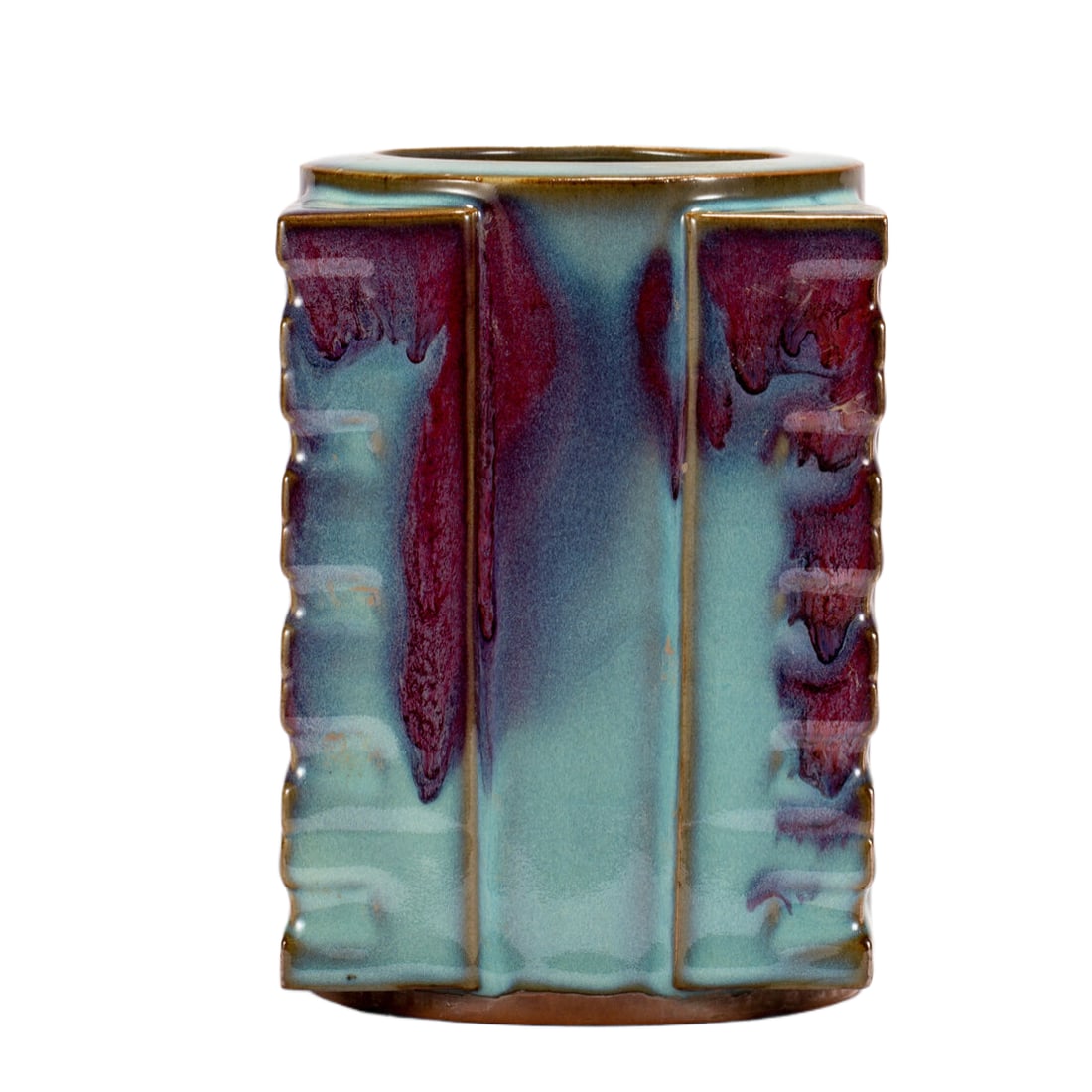 A Chinese Jun Kiln Square Vase (1 of 10)