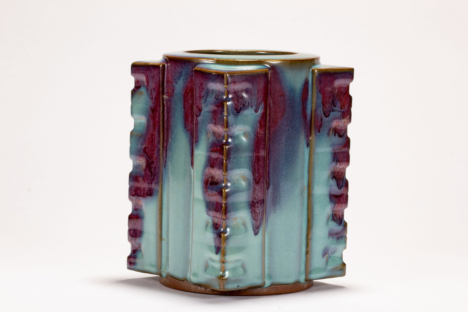 A Chinese Jun Kiln Square Vase - 4