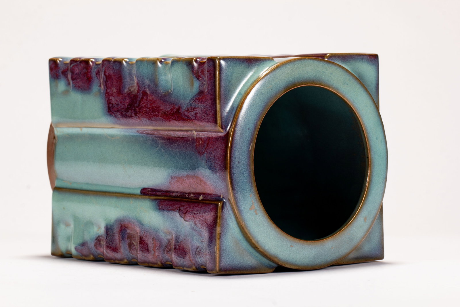 A Chinese Jun Kiln Square Vase - 7