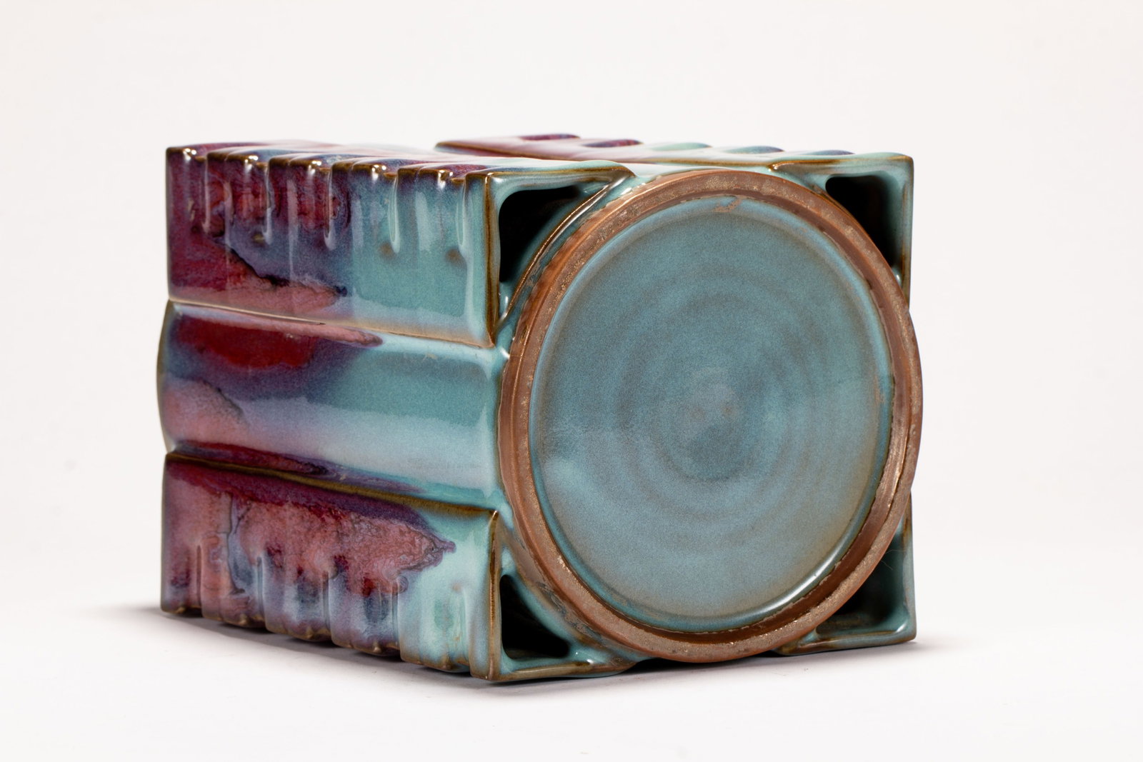 A Chinese Jun Kiln Square Vase - 8