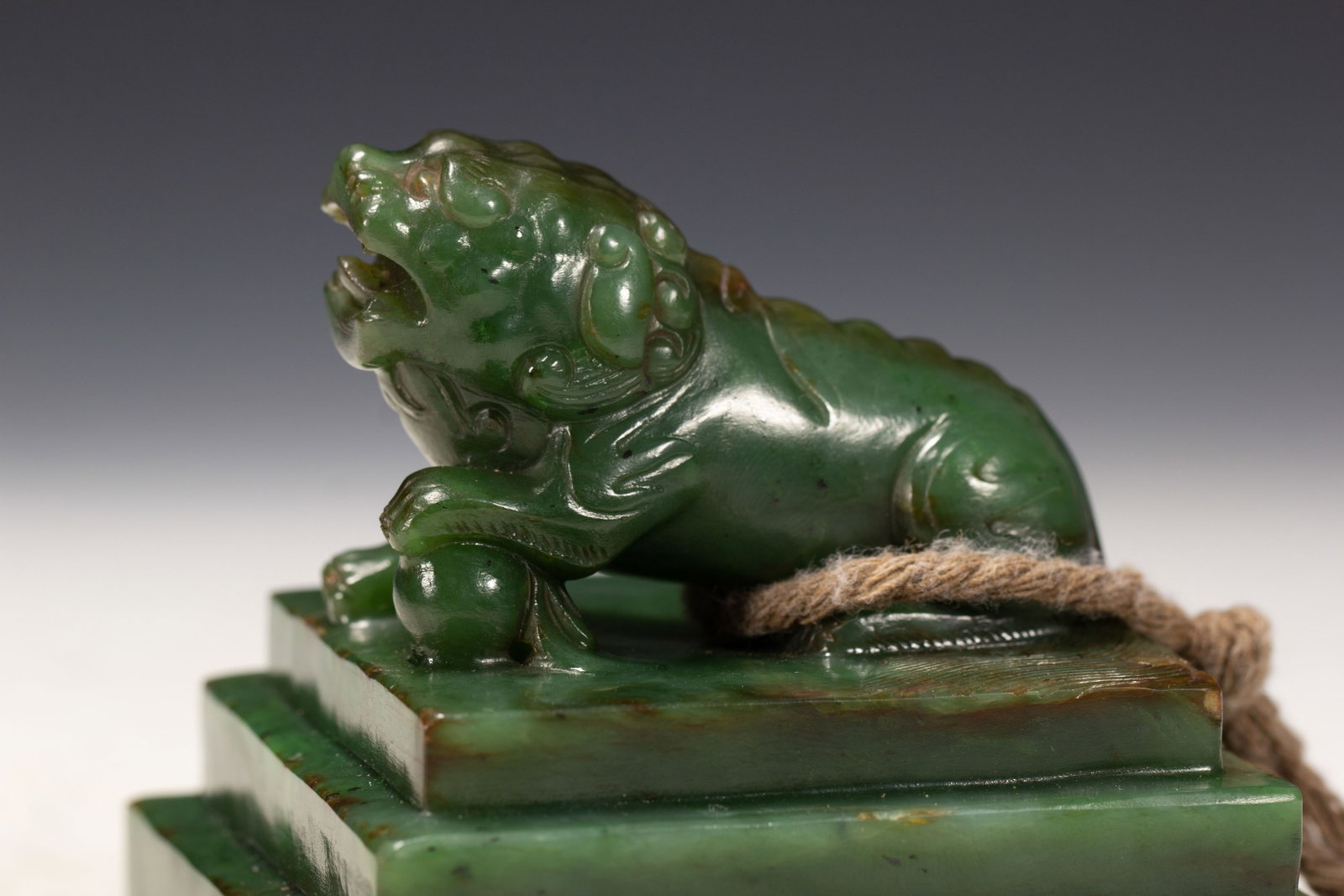 A Chinese Spinach Jade Seal - 2