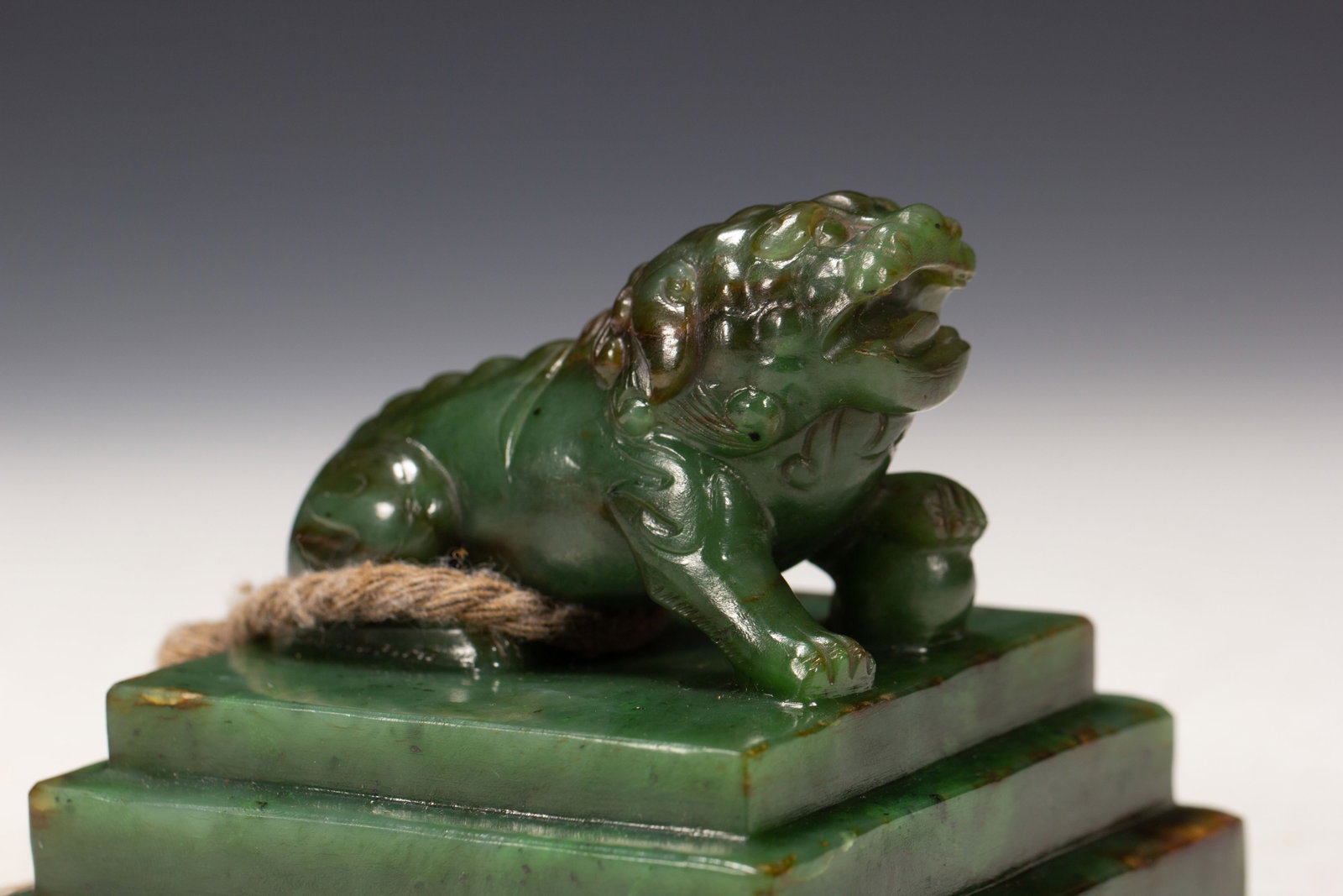 A Chinese Spinach Jade Seal - 5