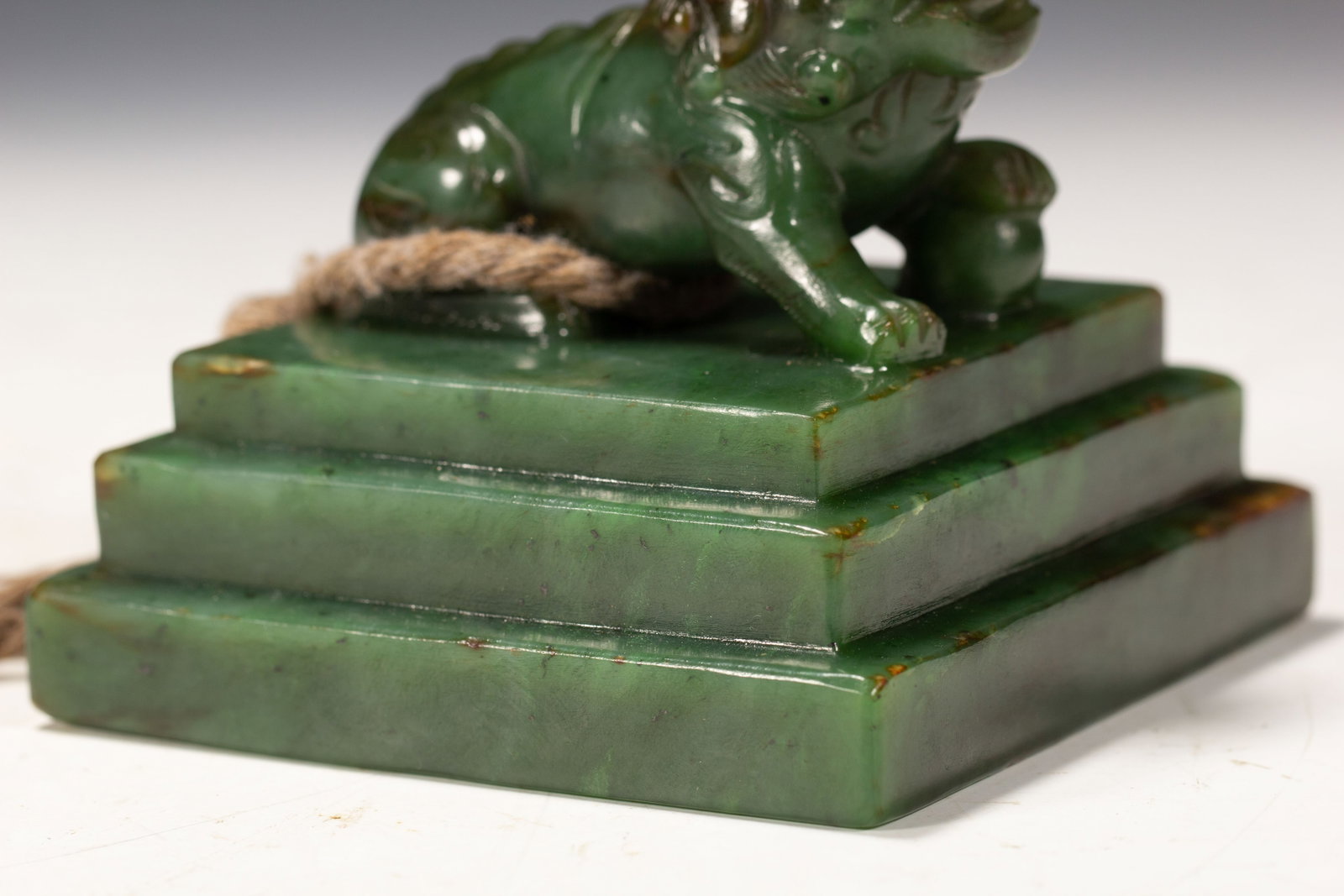 A Chinese Spinach Jade Seal - 6