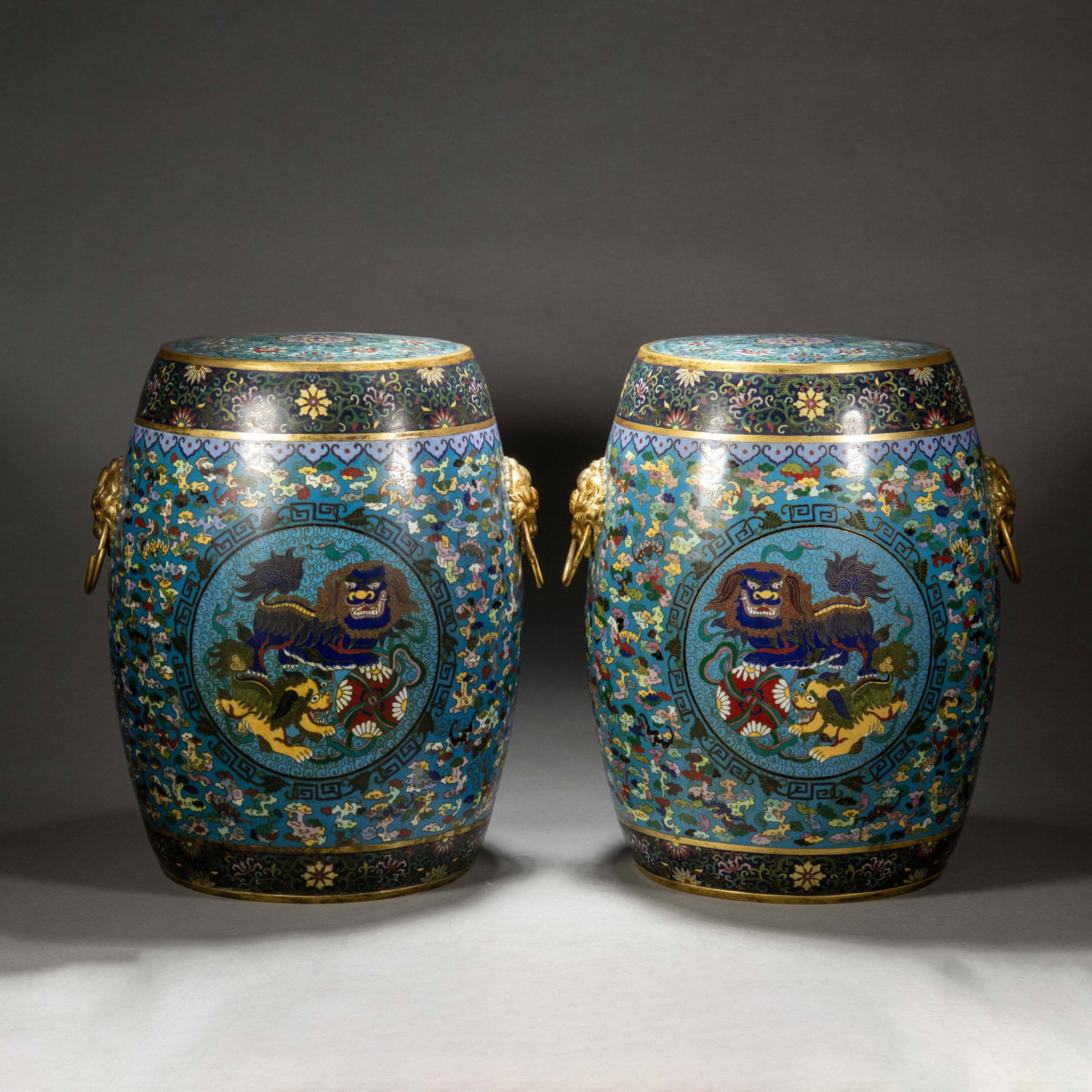 A Pair of Chinese Cloisonne Garden Stools (1 of 13)
