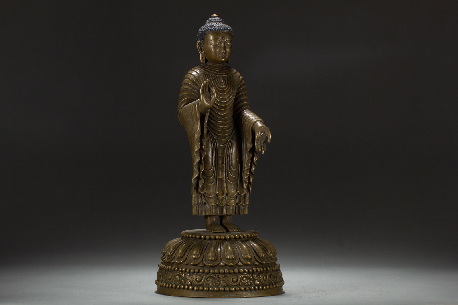 A Chinese Alloy Copper Standing Buddha - 4