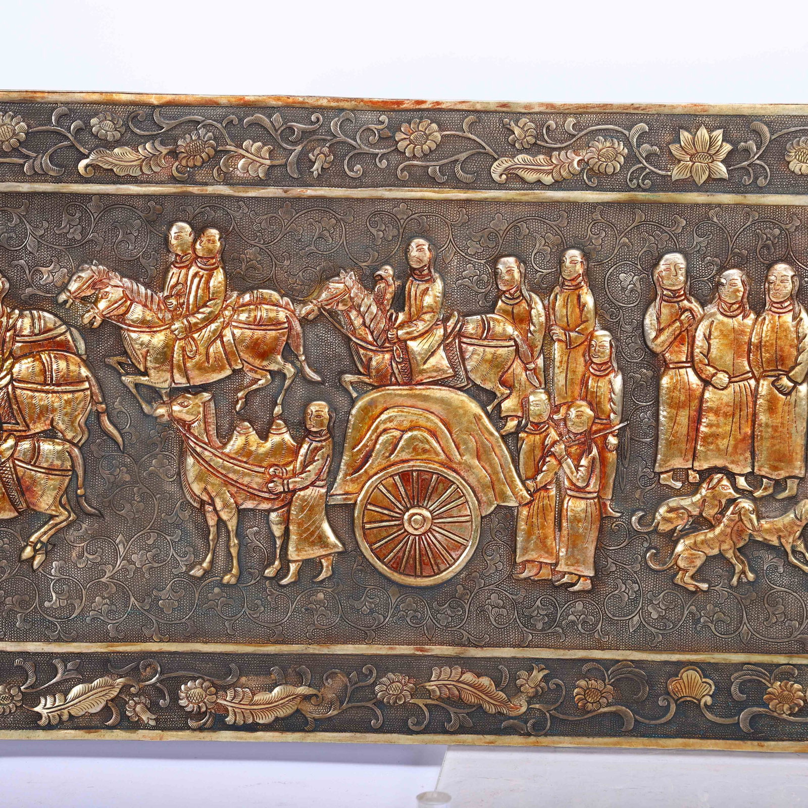 A Chinese Gilt Copper Plaque - 4
