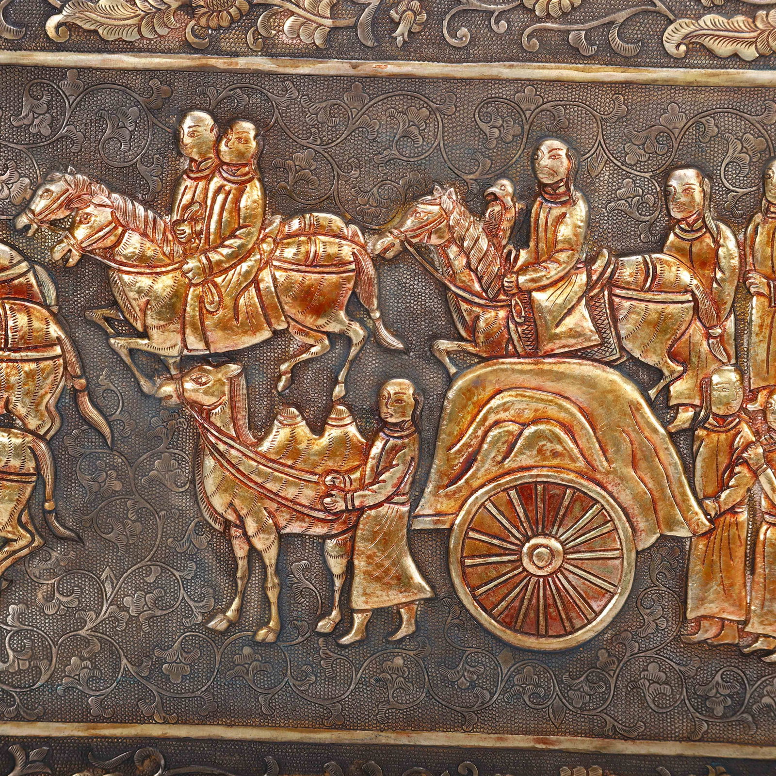 A Chinese Gilt Copper Plaque - 6