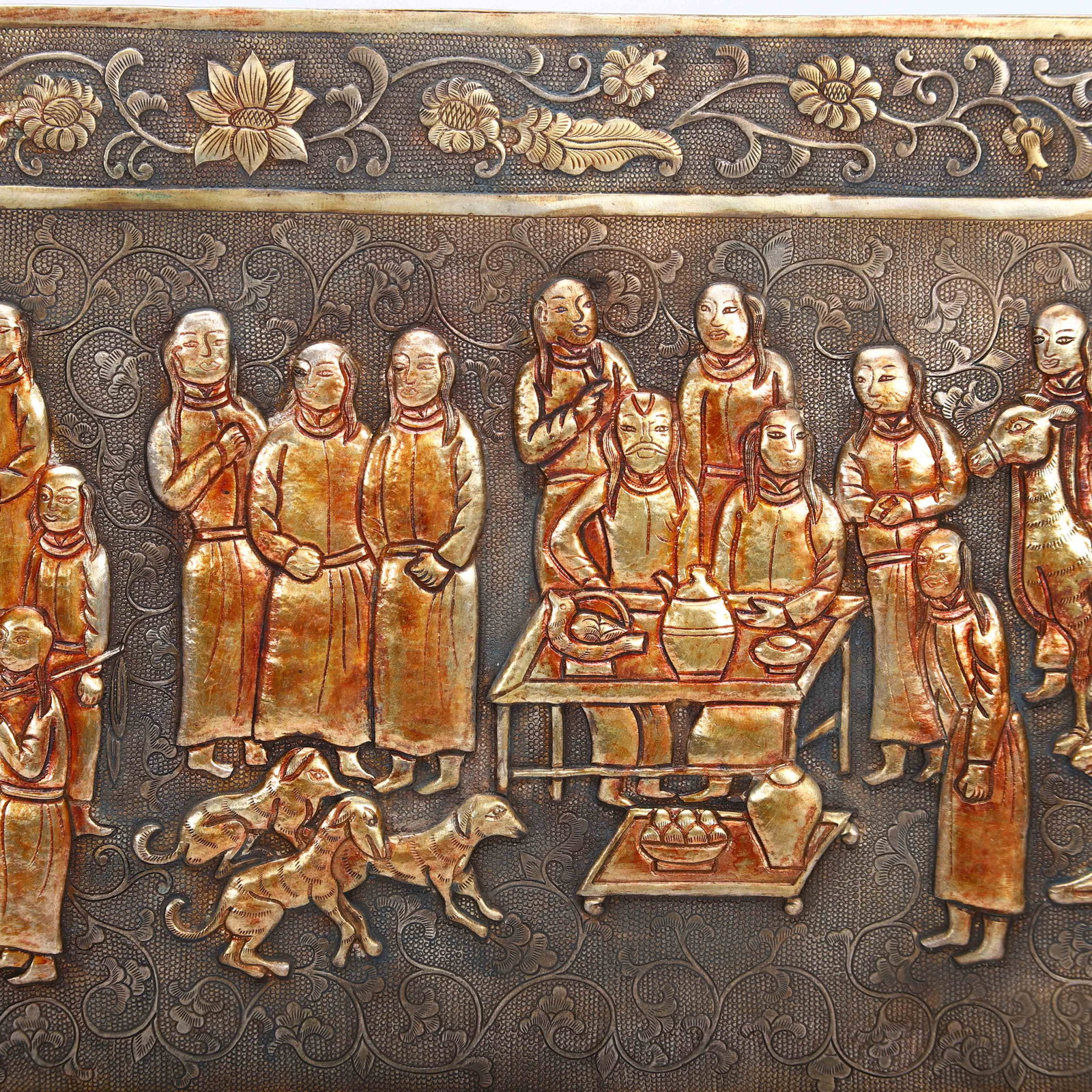 A Chinese Gilt Copper Plaque - 7
