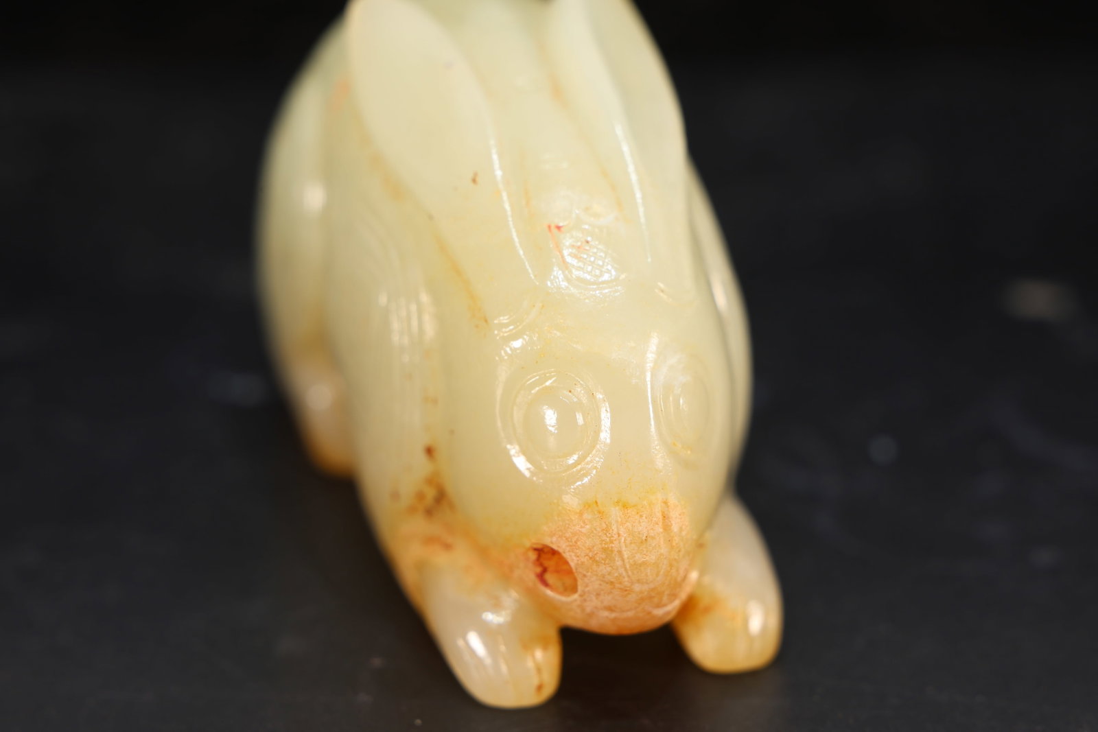 Jade Carved Beast Face Pattern Rabbit Shape Ornament - 2