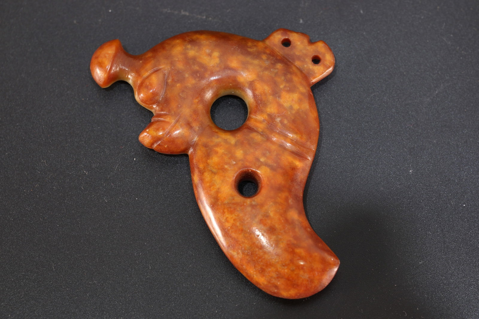 Jade Carved Dragon Shape Bi - 5