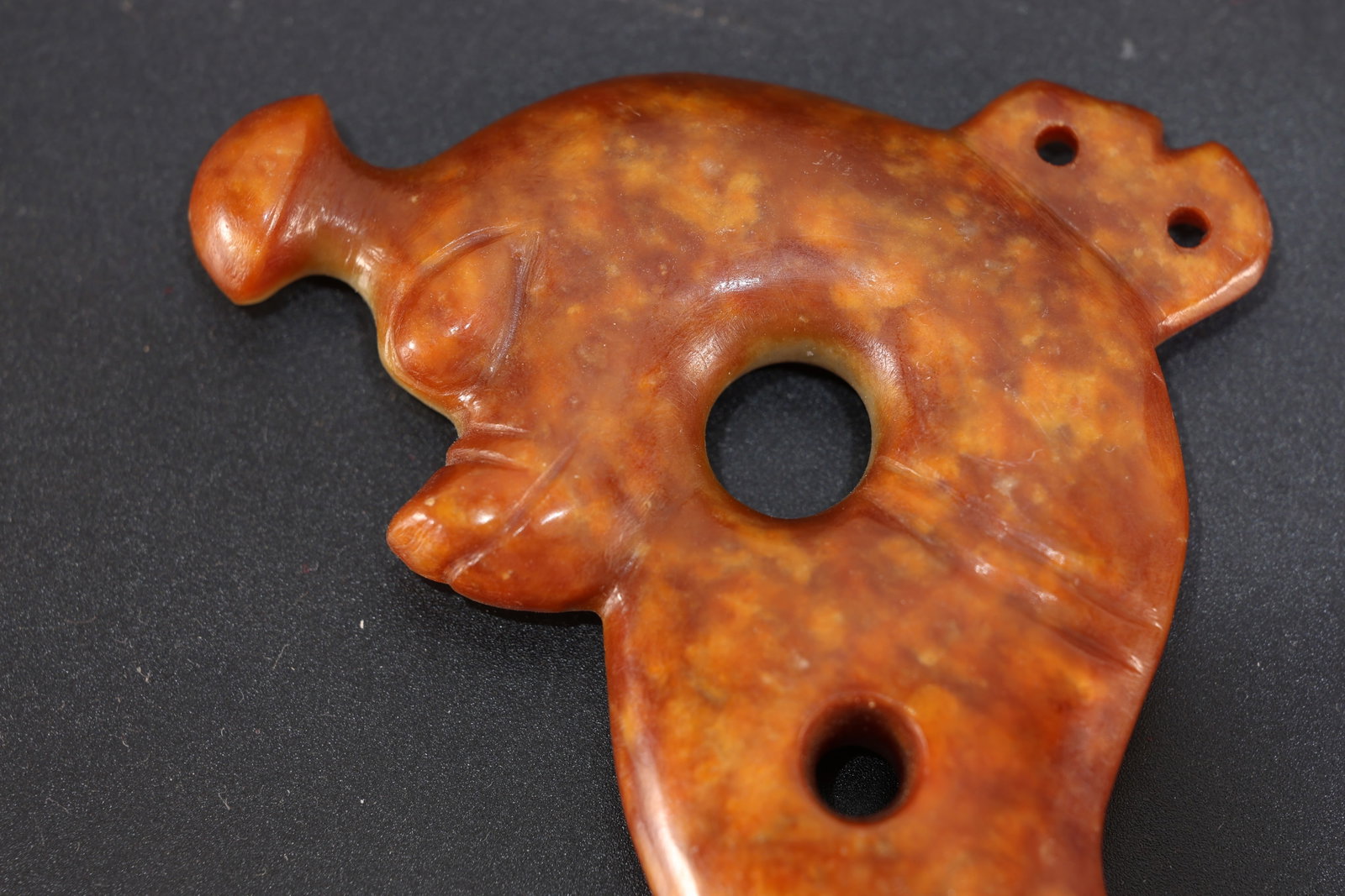Jade Carved Dragon Shape Bi - 6