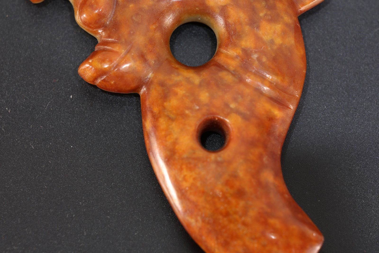 Jade Carved Dragon Shape Bi - 7