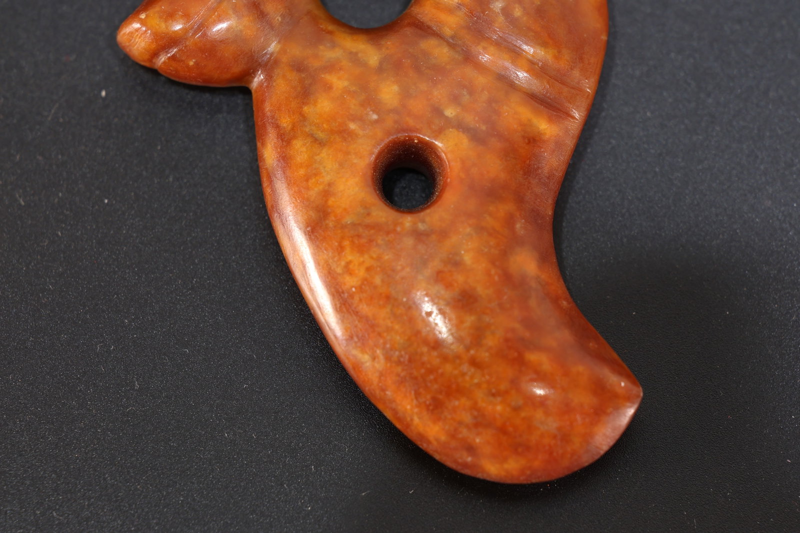 Jade Carved Dragon Shape Bi - 8