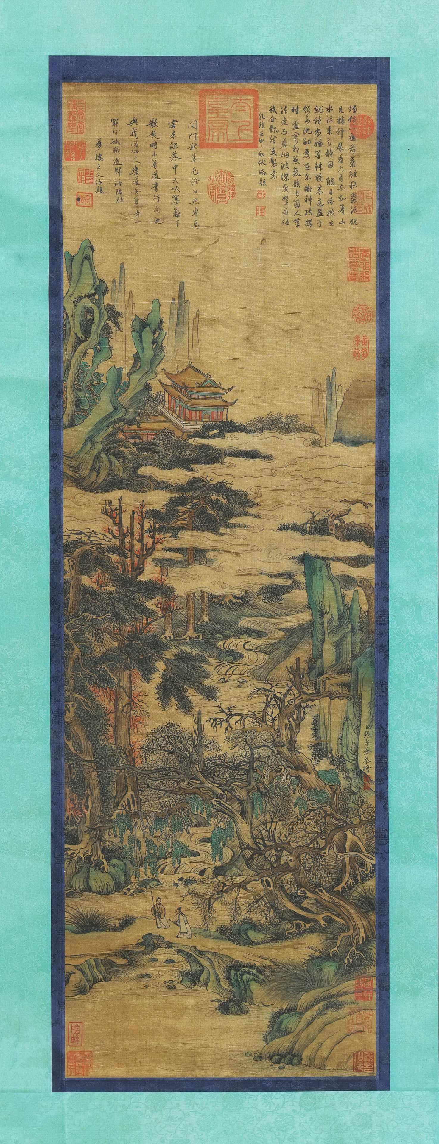 Chinese Drawing Landscape and Character Painting,Zhang Zongcang Mark: Chinese Drawing Landscape and Character Painting,Zhang Zongcang Mark (117 x 37cm)