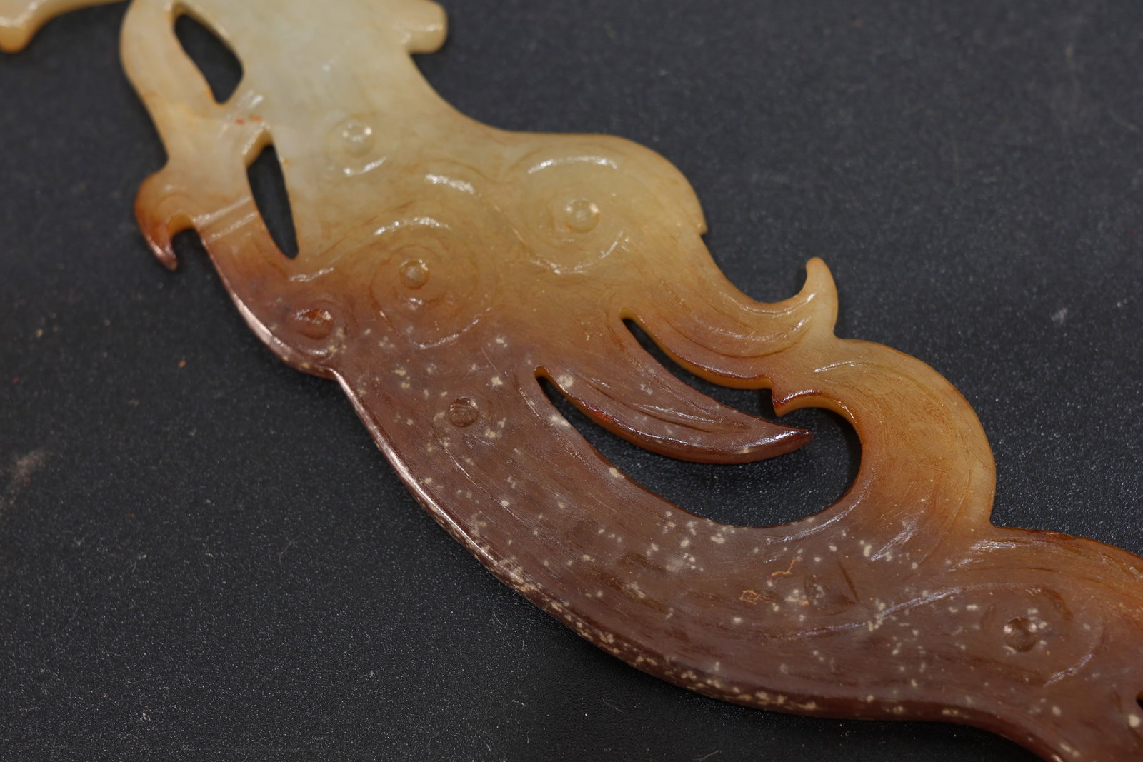 Jade Carved Phoenix Shape Bi - 6