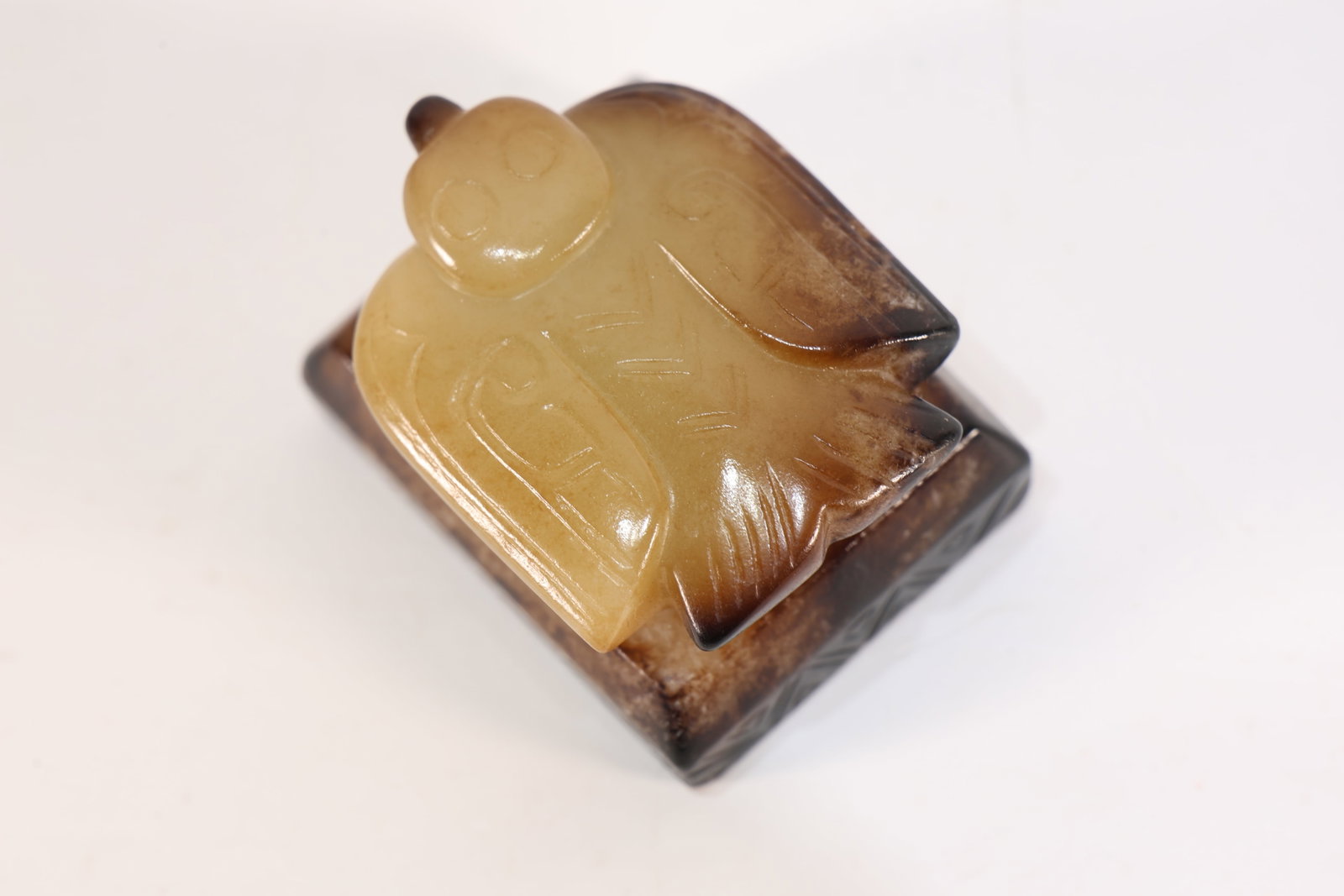 Jade Carved Beast Face Pattern Bird Shape Stone Seal - 4
