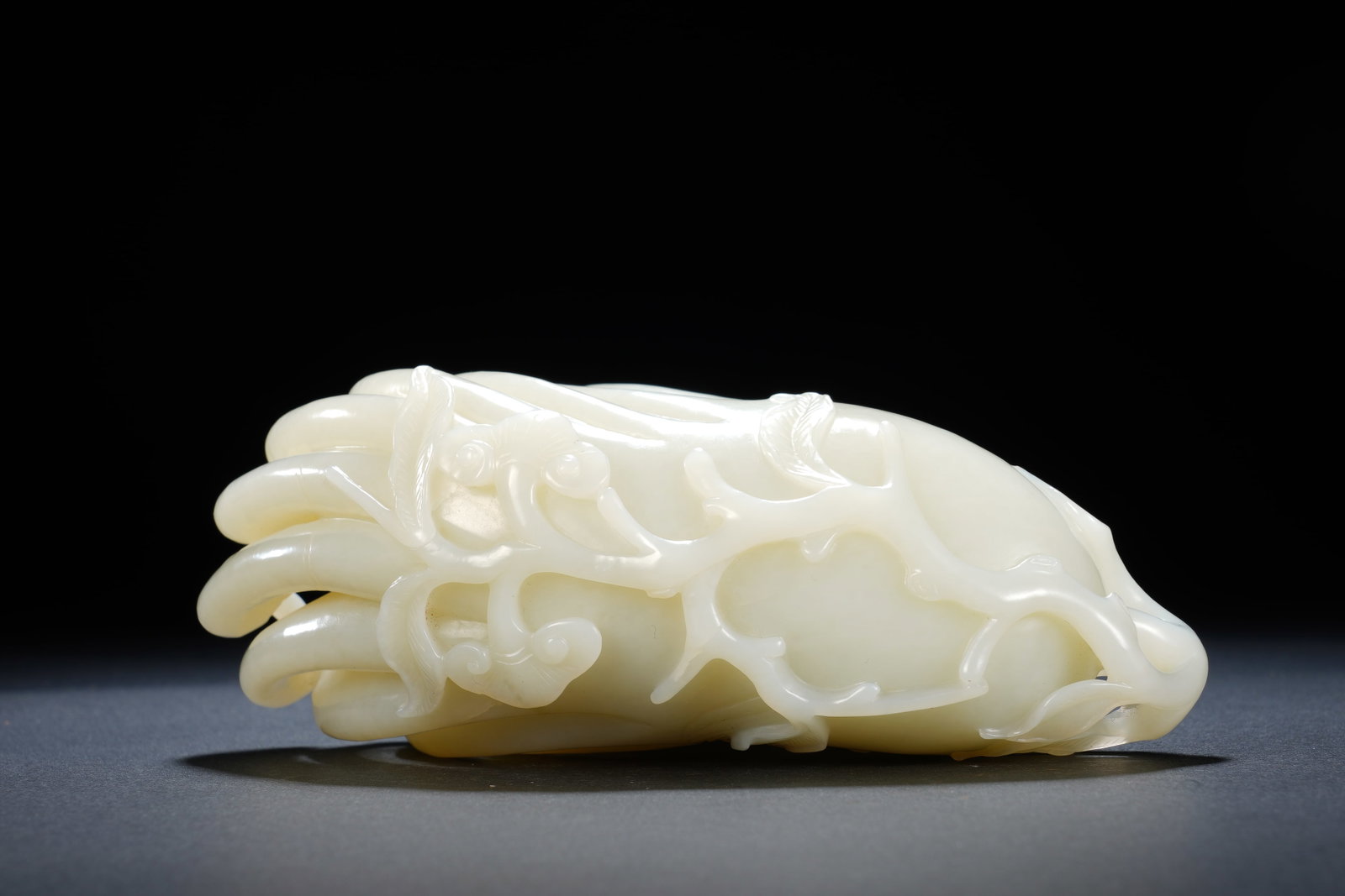 Jade Carved Buddha Hand Fruit Shape Figure - 11